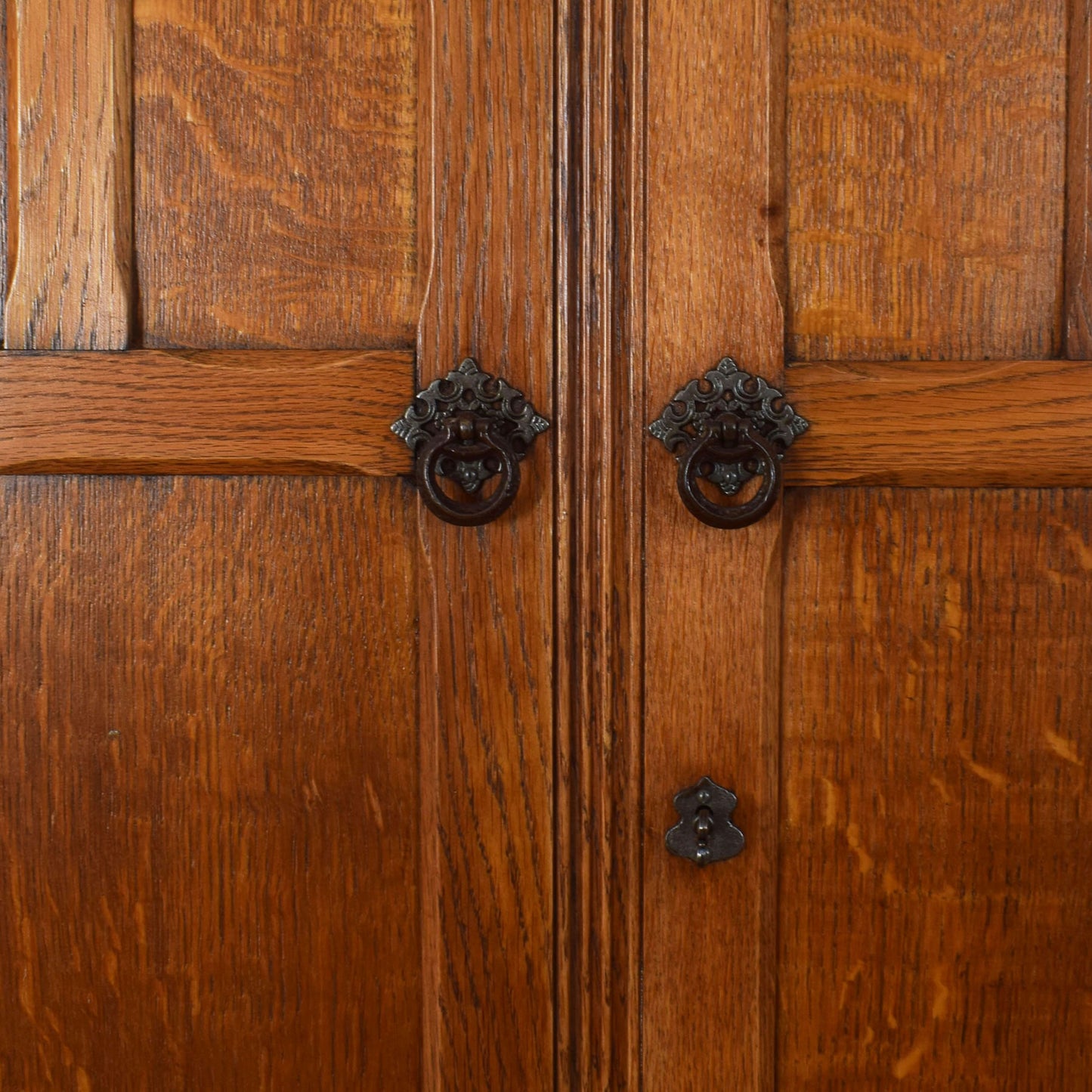 Vintage Oak Double Wardrobe