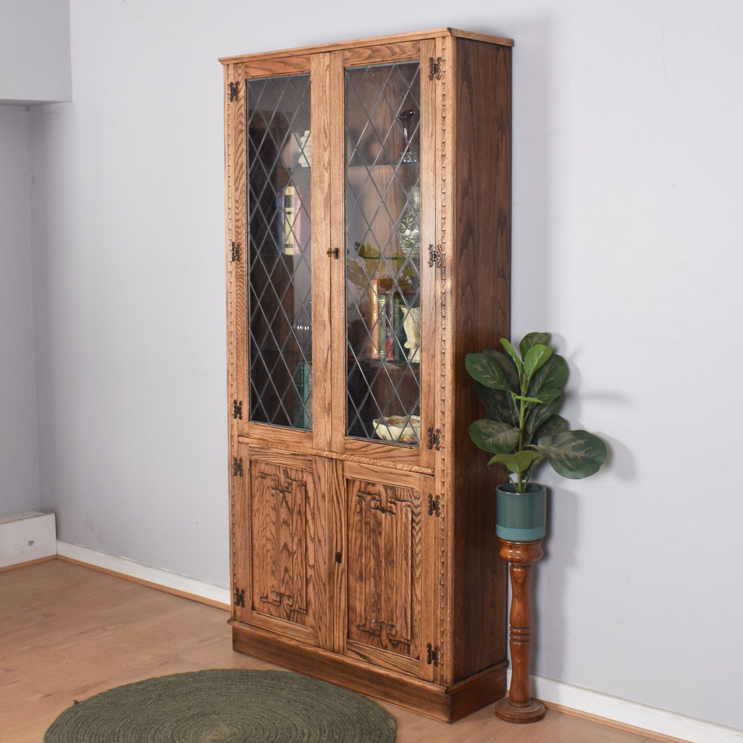 Jaycee Glazed Bookcase with Cupboard