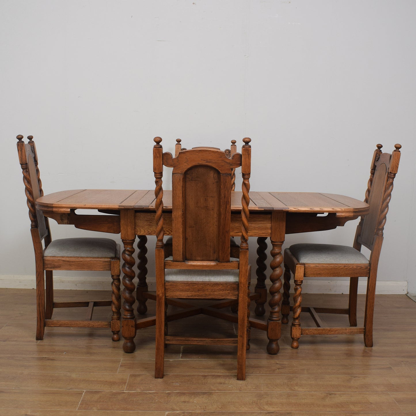 Barley Twist Draw Leaf Table & 4 Chairs