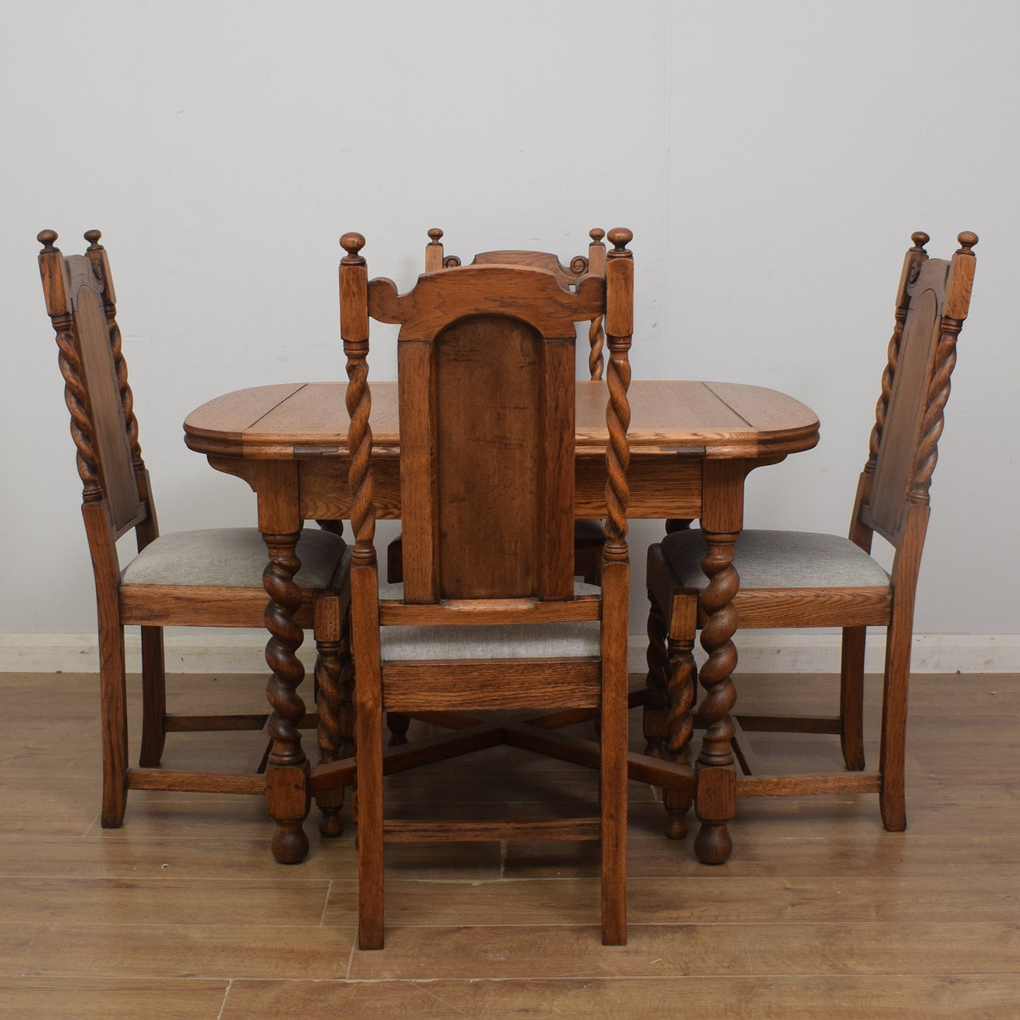 Barley Twist Draw Leaf Table & 4 Chairs