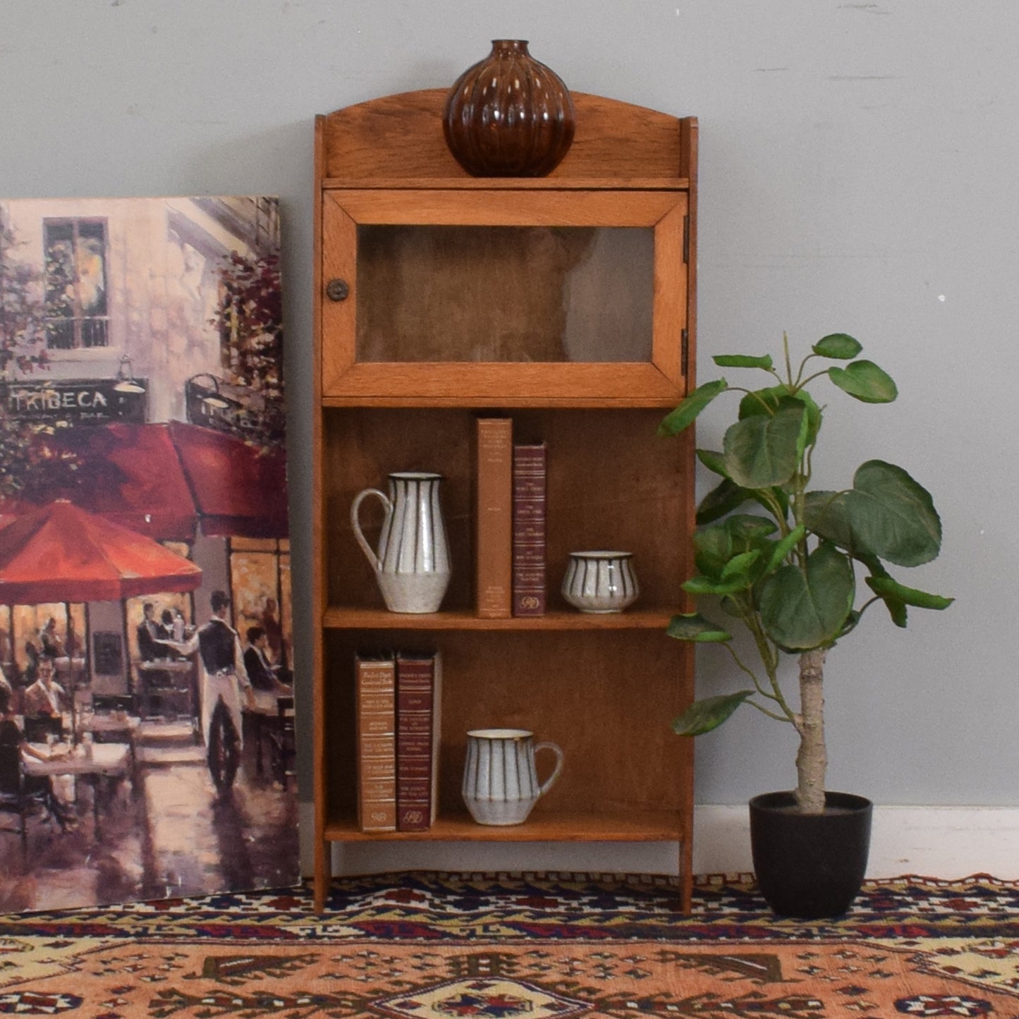 Small Rustic Oak Bookcase