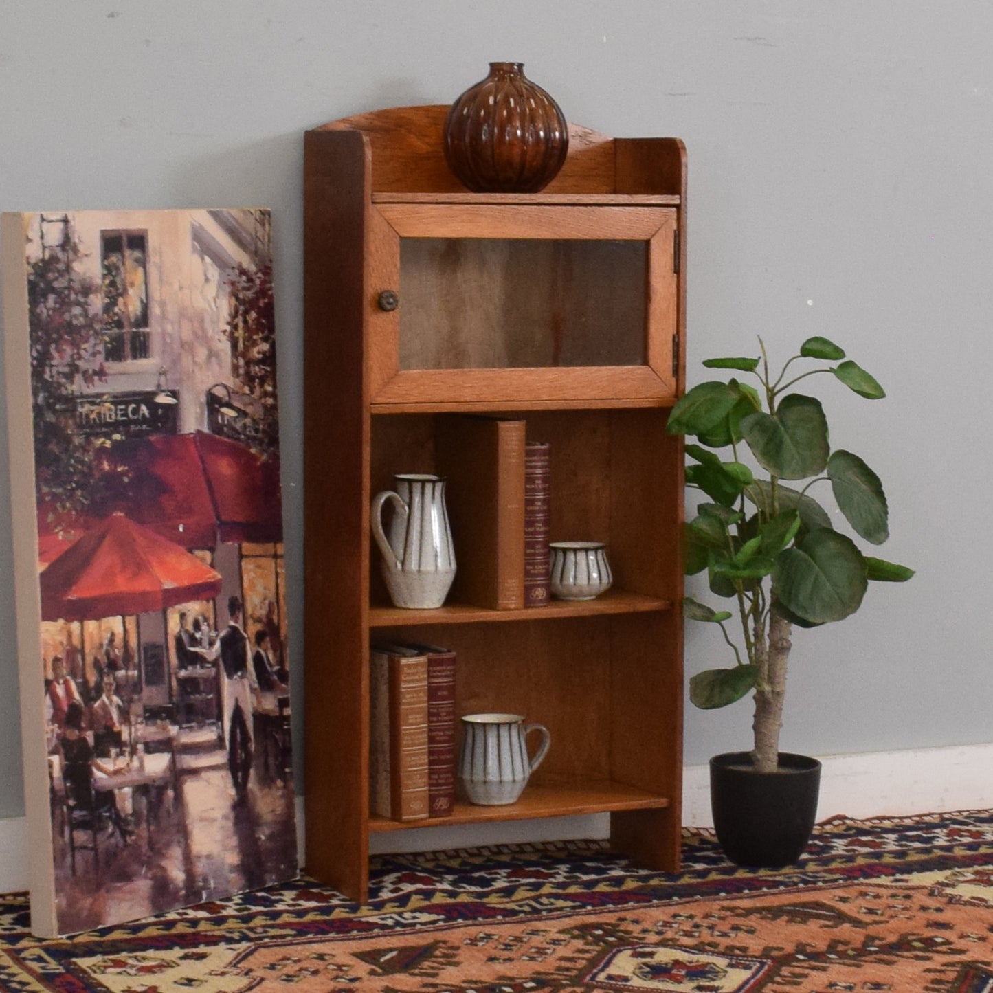 Small Rustic Oak Bookcase