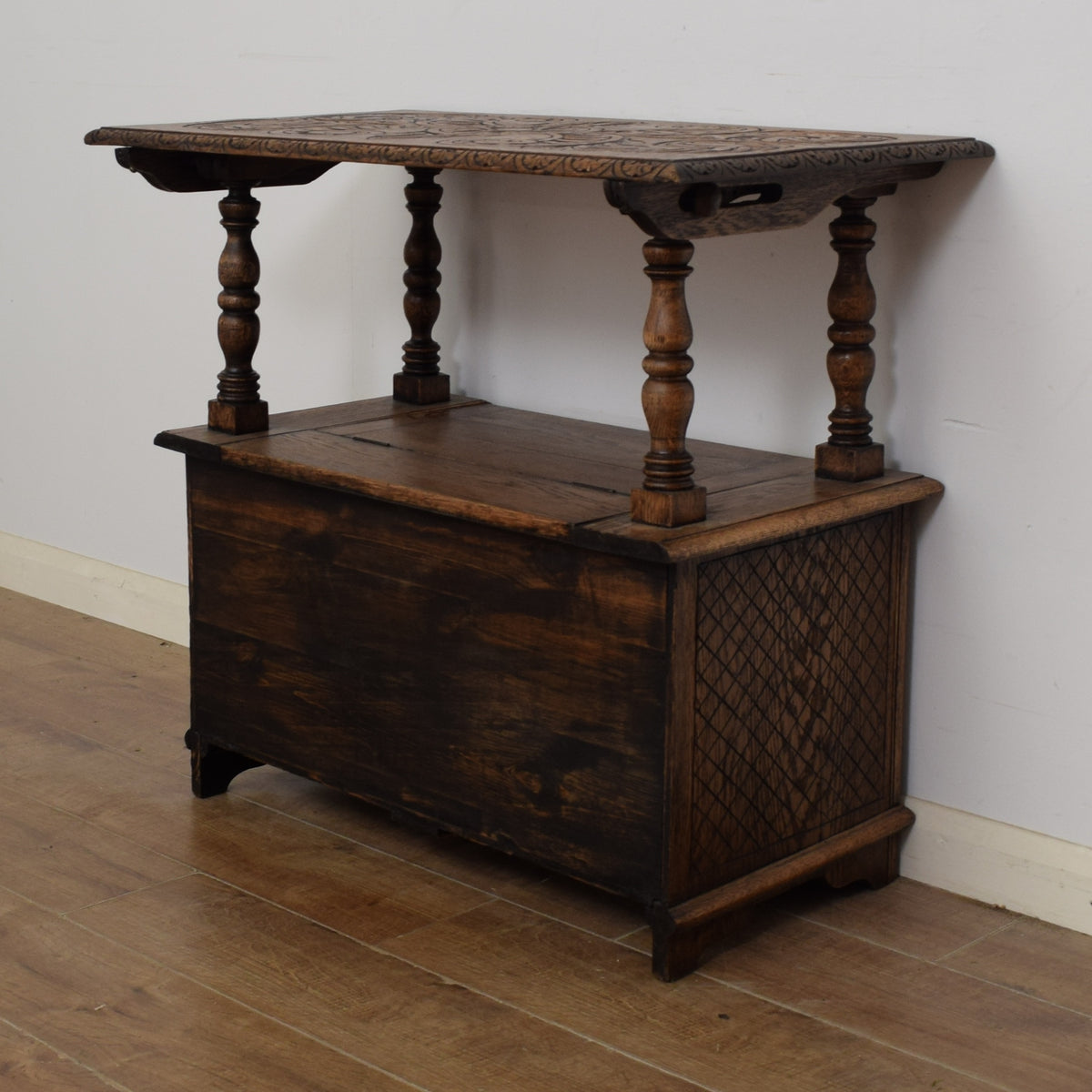 Restored Carved Monks Bench