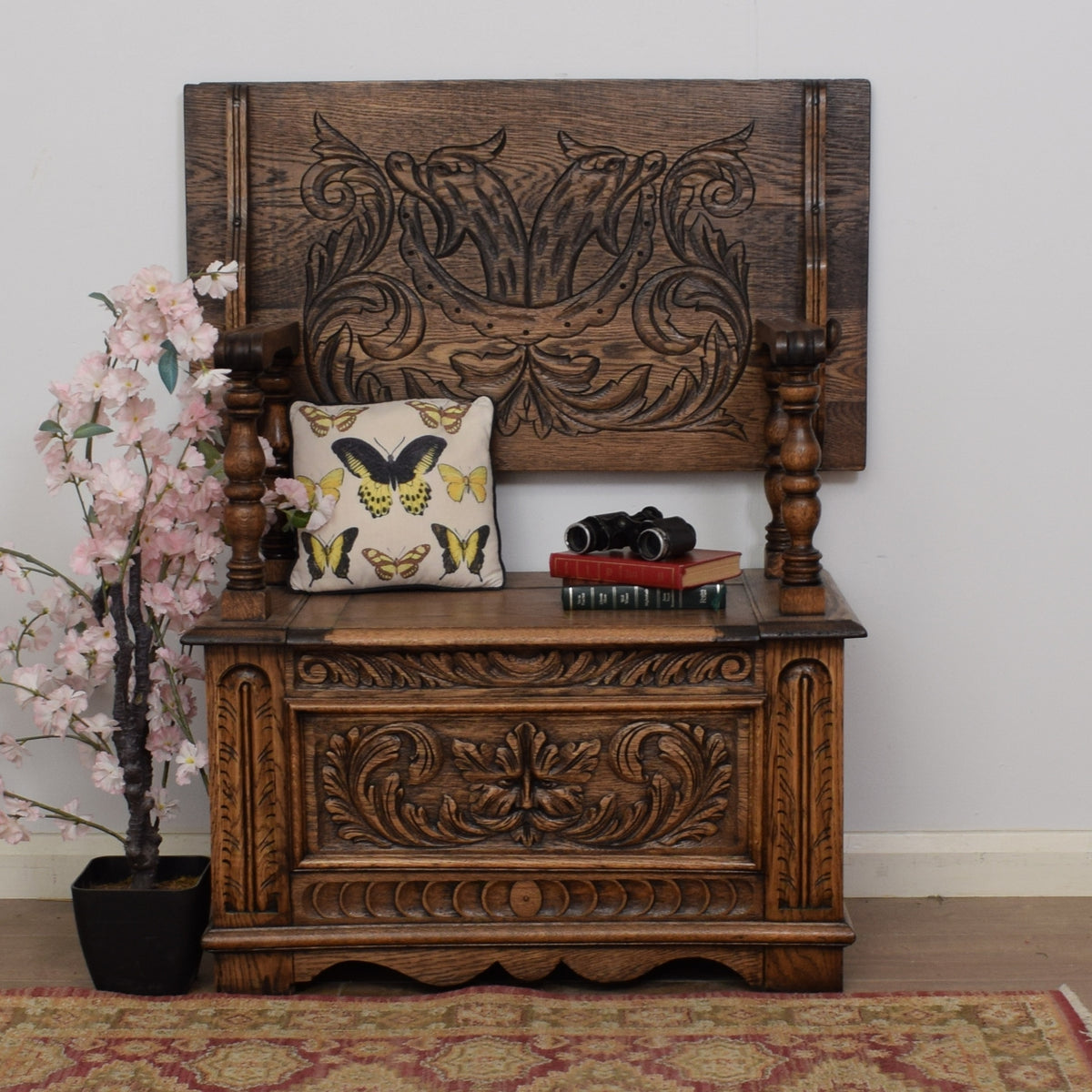 Restored Carved Monks Bench