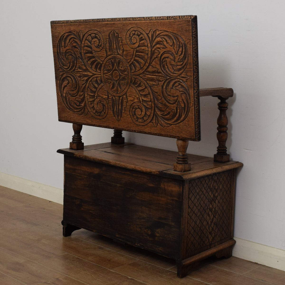 Restored Carved Monks Bench