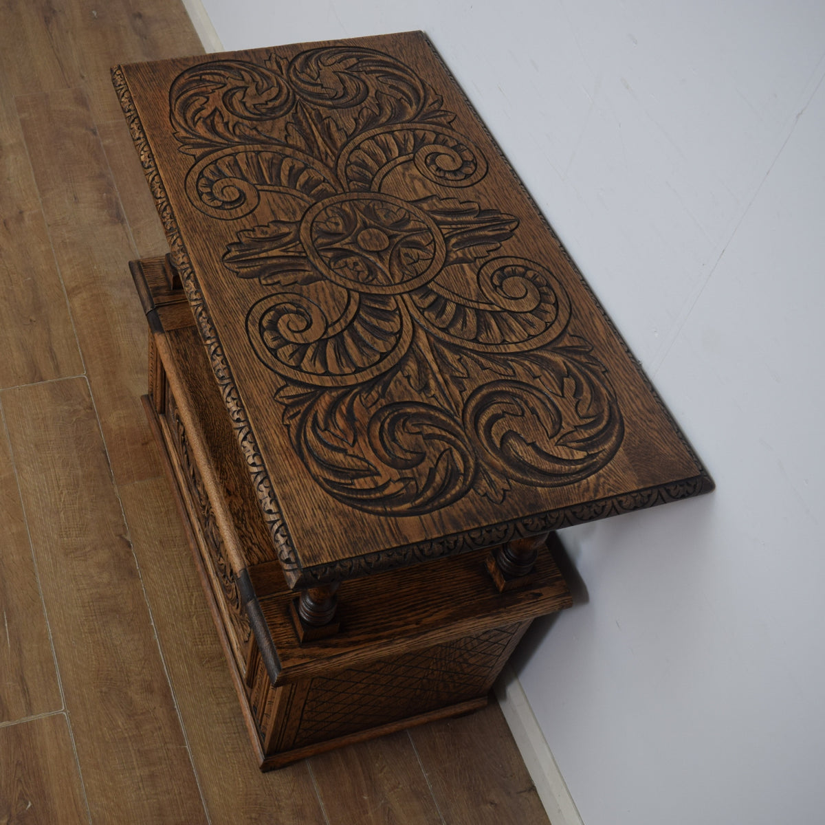 Restored Carved Monks Bench