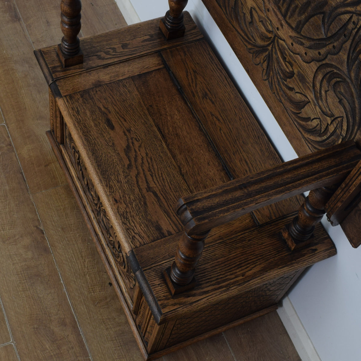 Restored Carved Monks Bench