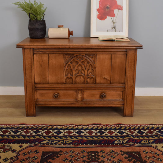 Restored Oak-Veneer Mule Chest