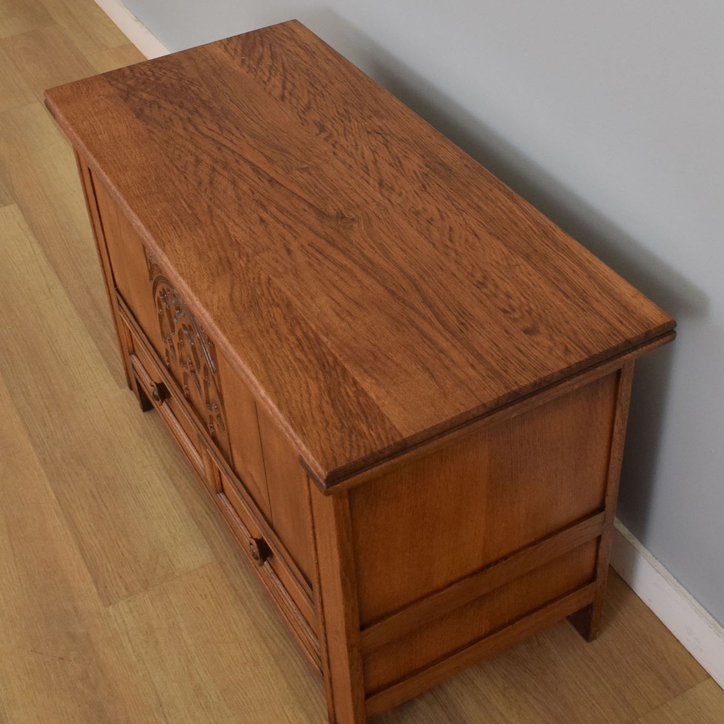 Restored Oak-Veneer Mule Chest
