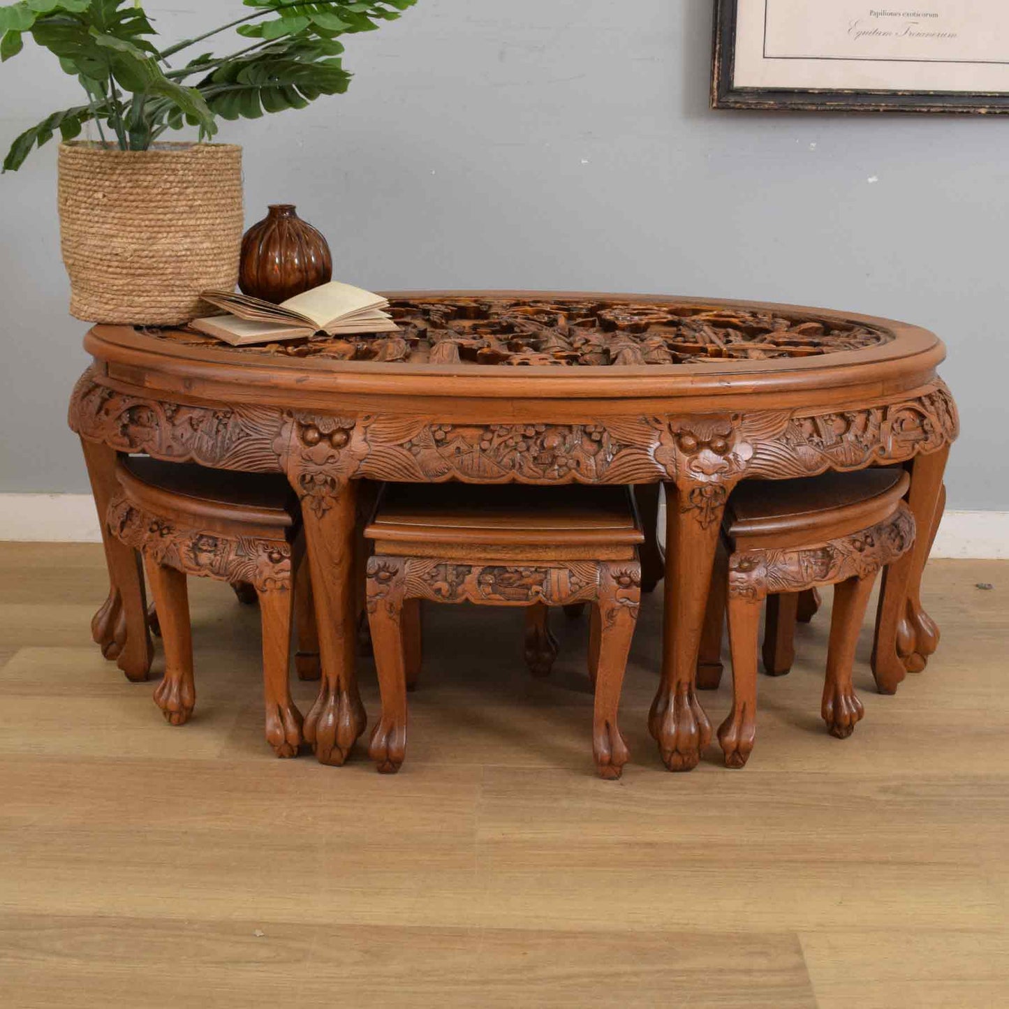 Carved Chinese Nesting Tables