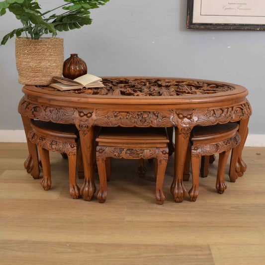 Carved Chinese Nesting Tables