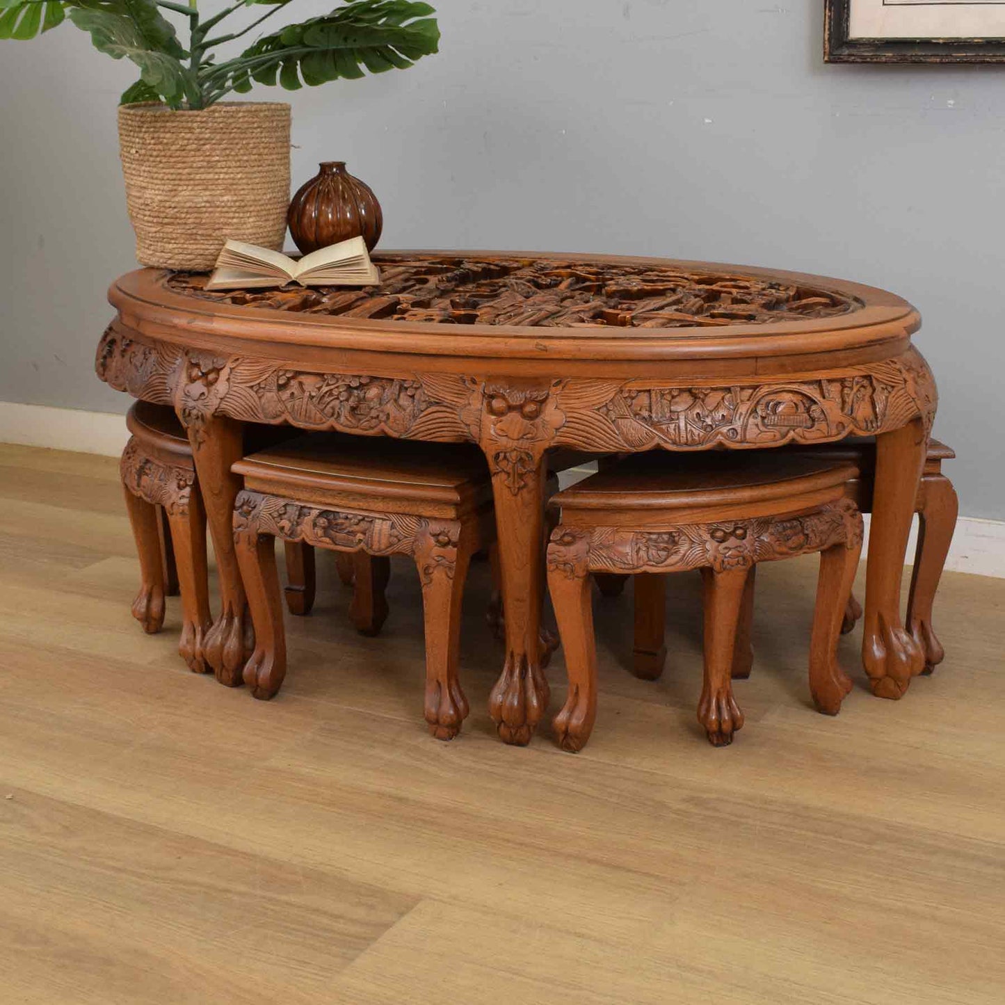 Carved Chinese Nesting Tables