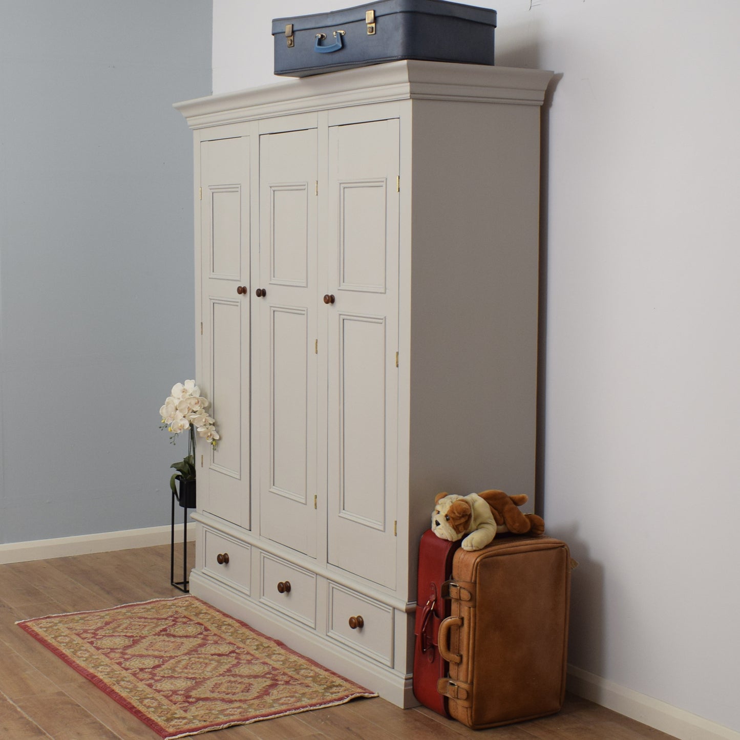 Painted Pine Triple Wardrobe