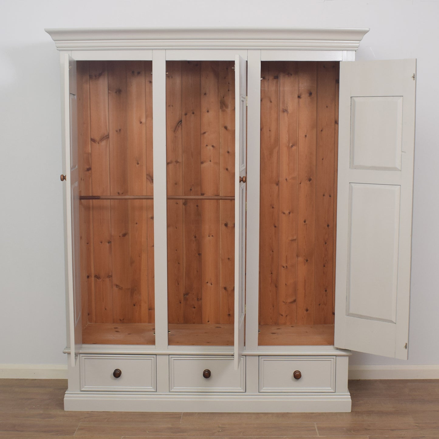 Painted Pine Triple Wardrobe
