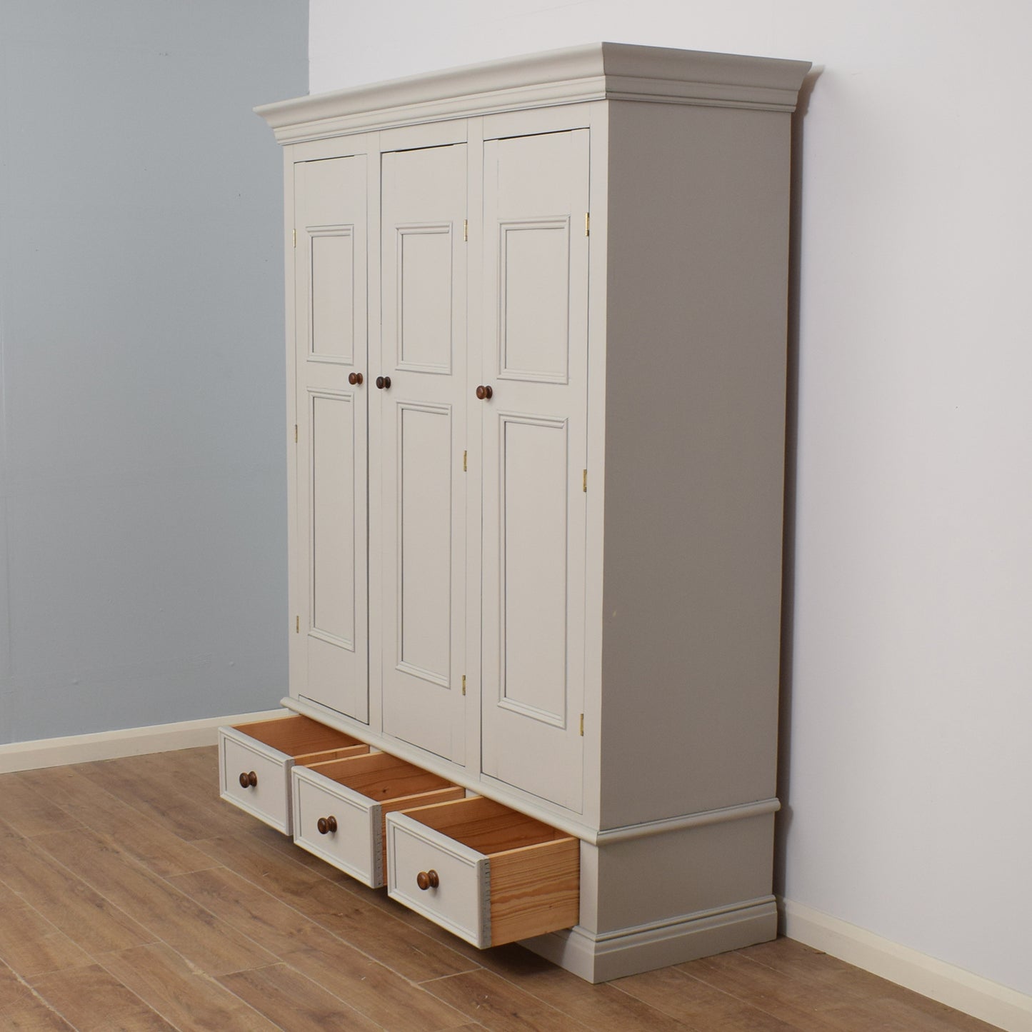 Painted Pine Triple Wardrobe