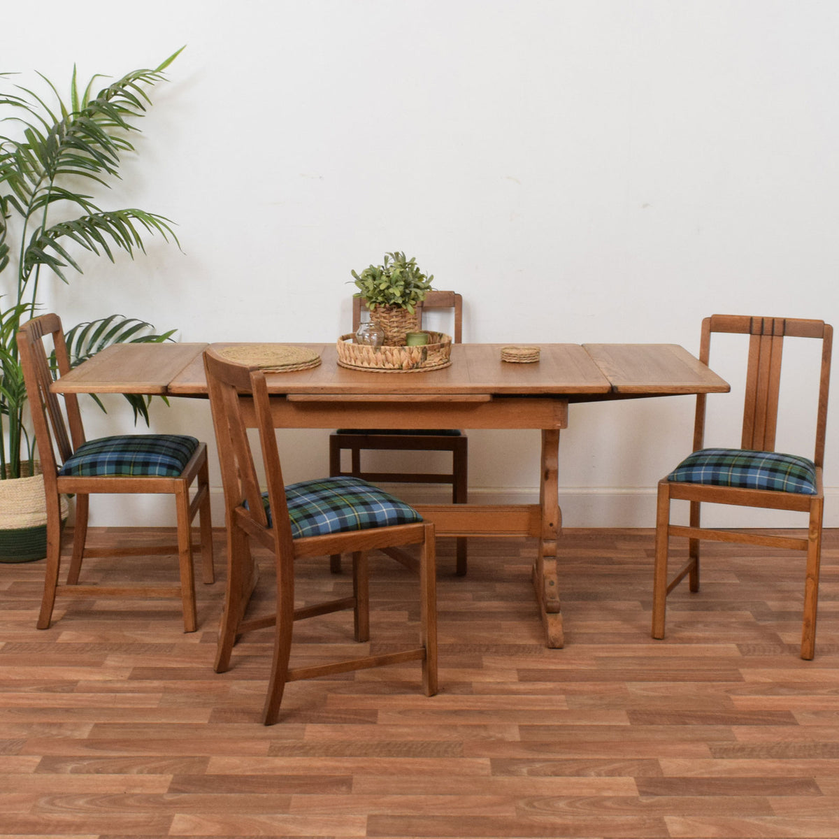 Ercol Drawer Leaf Table and Four Chairs