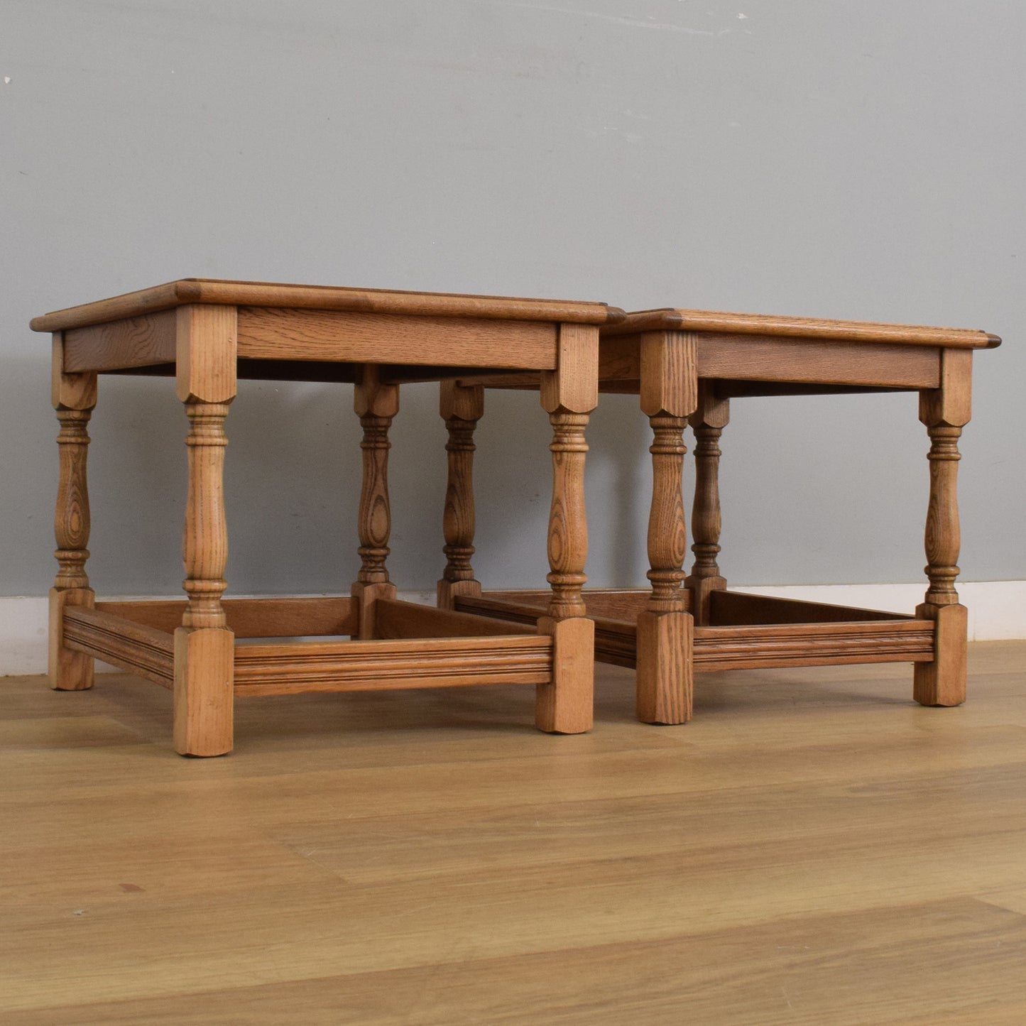 Side By Side Oak Nest of Tables