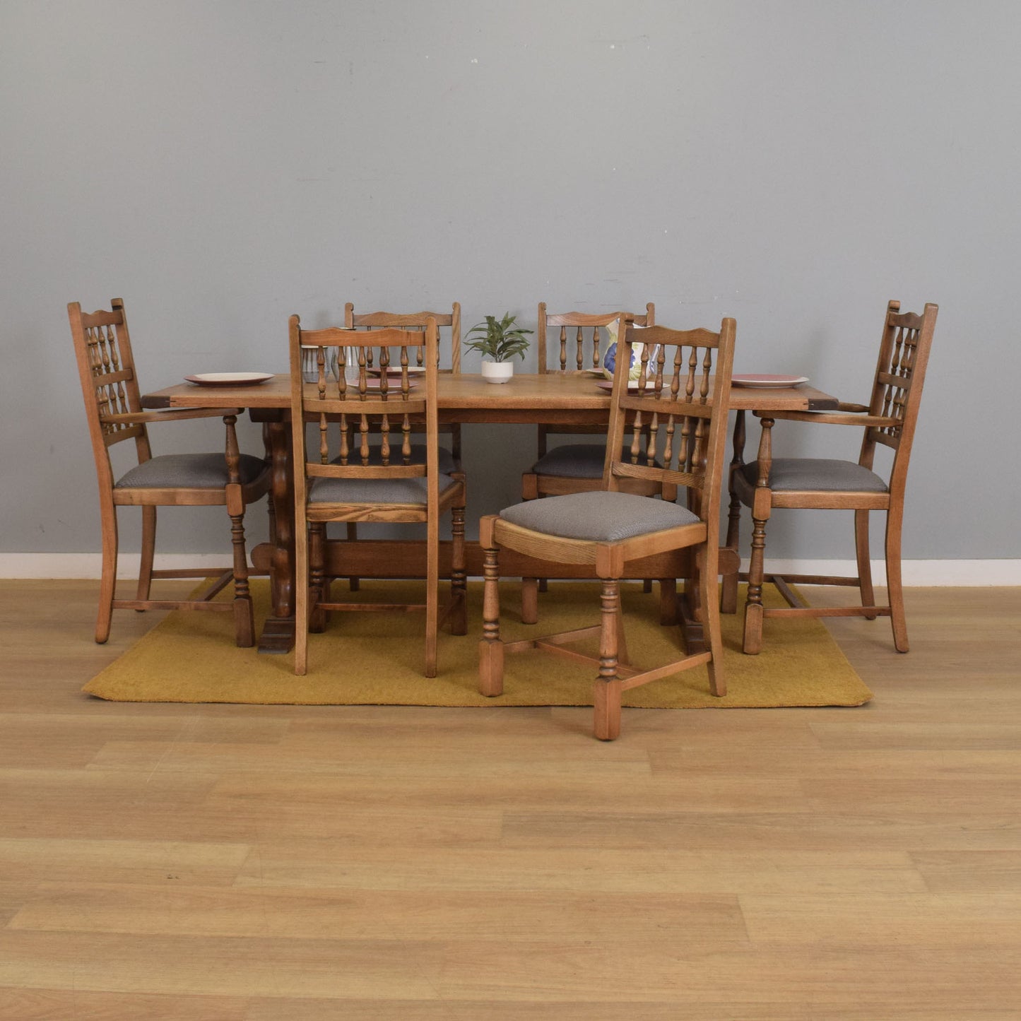 Oak Table and Six Chairs