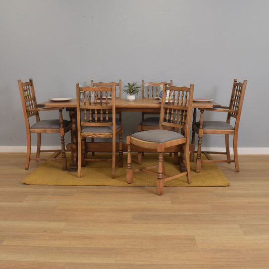 Oak Table and Six Chairs
