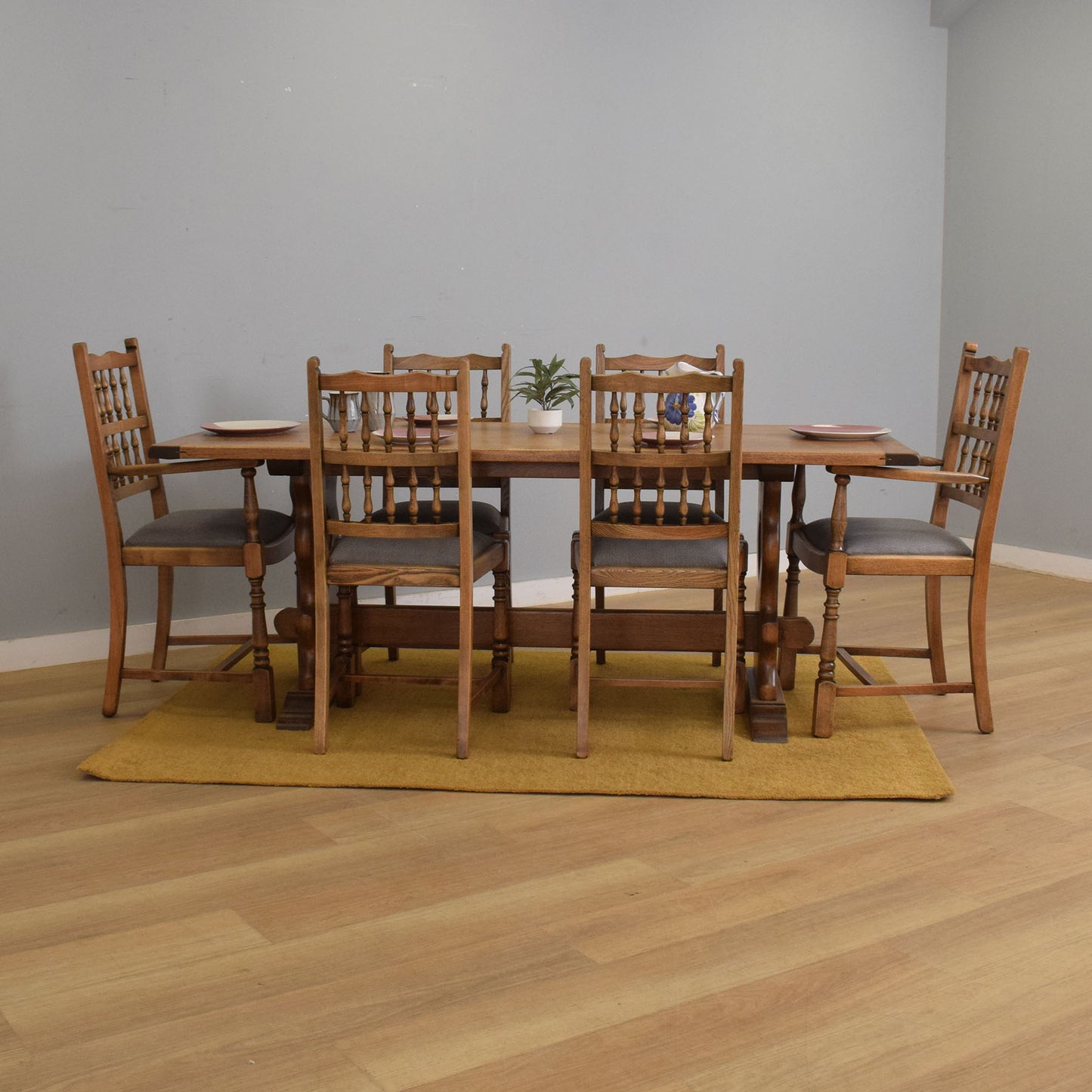 Oak Table and Six Chairs