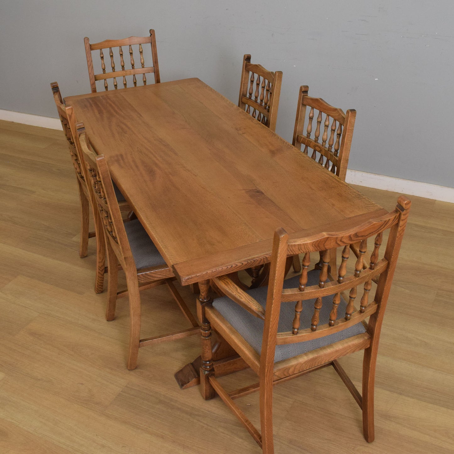 Oak Table and Six Chairs