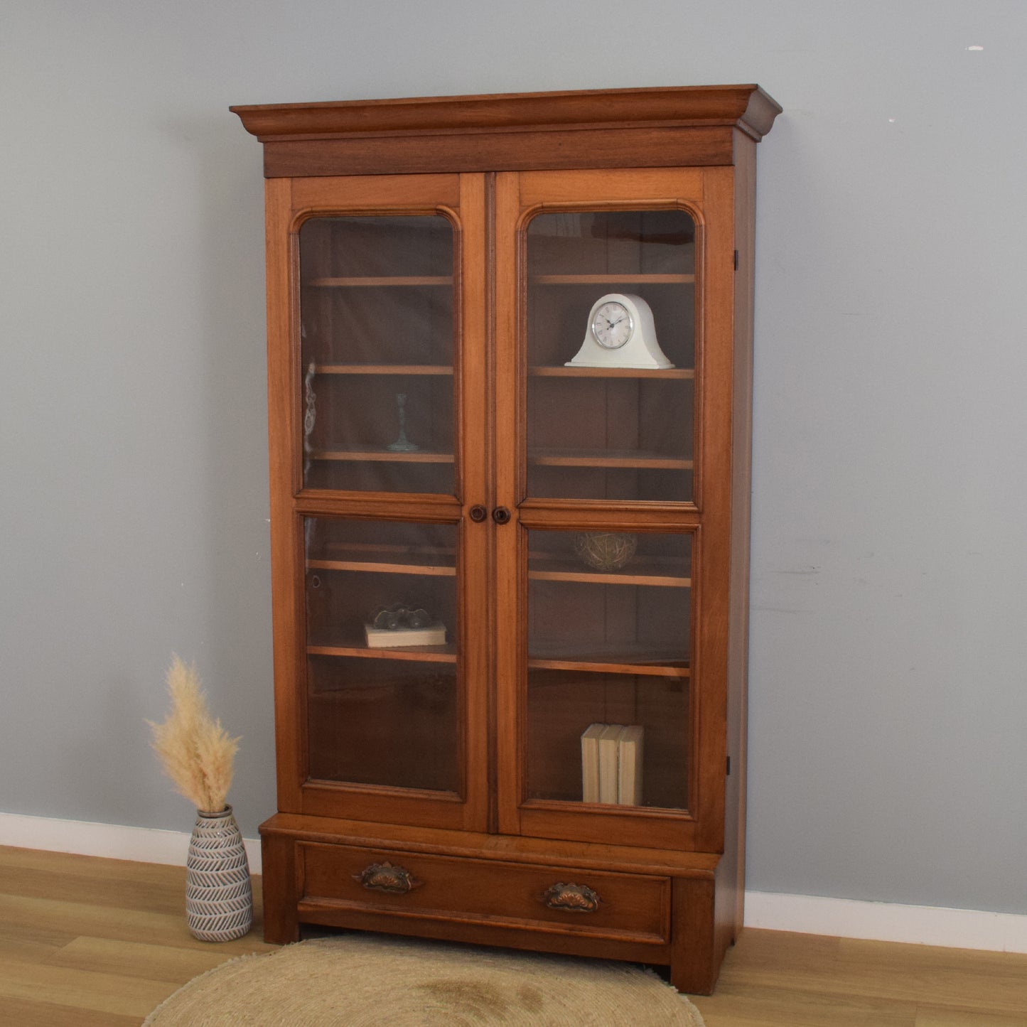 Large Glazed Oak Display Cabinet