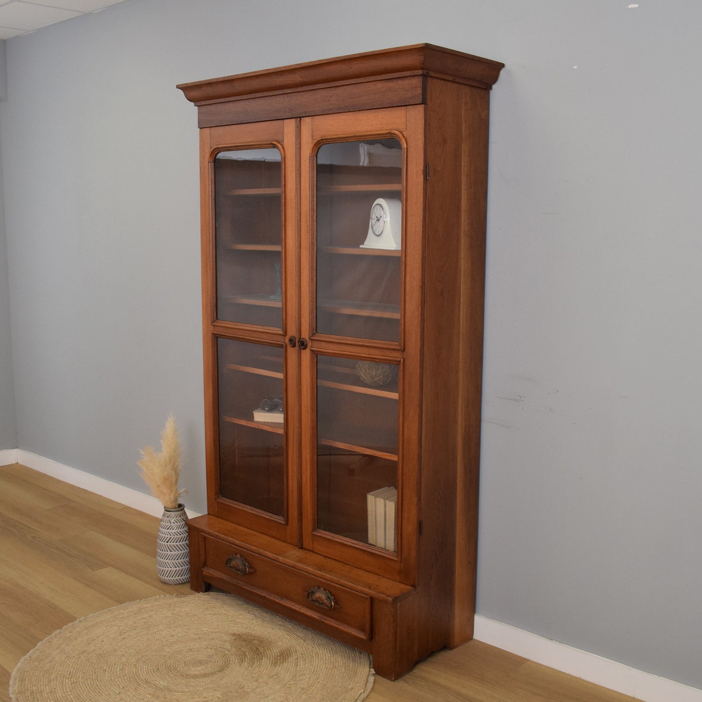 Large Glazed Oak Display Cabinet