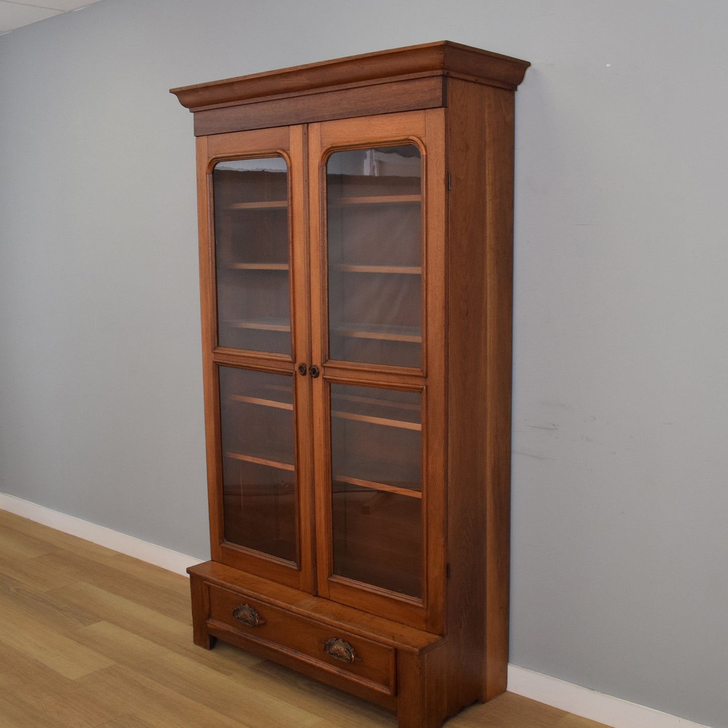 Large Glazed Oak Display Cabinet