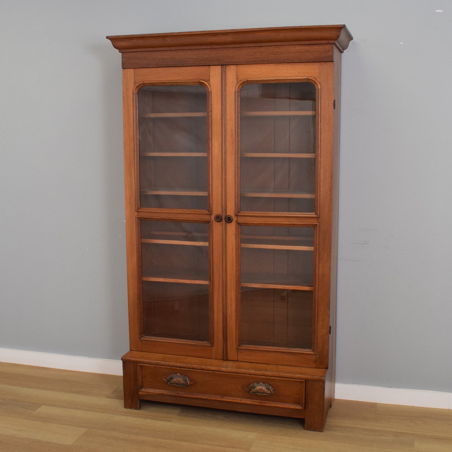 Large Glazed Oak Display Cabinet