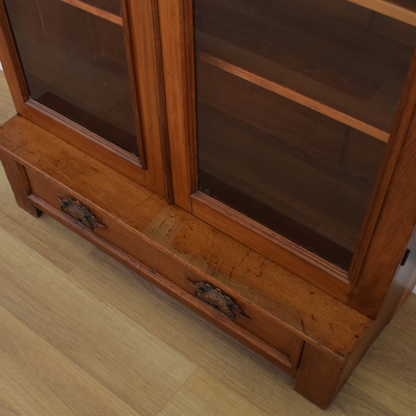 Large Glazed Oak Display Cabinet