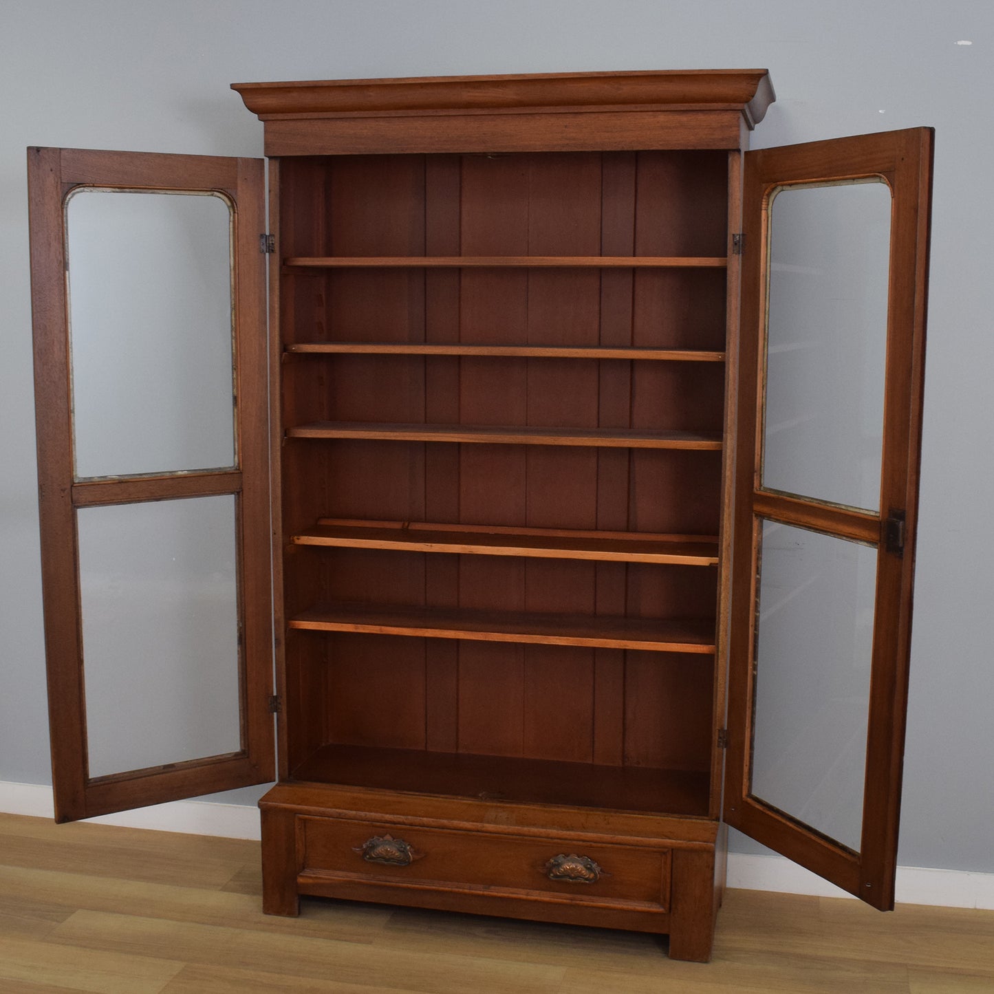 Large Glazed Oak Display Cabinet