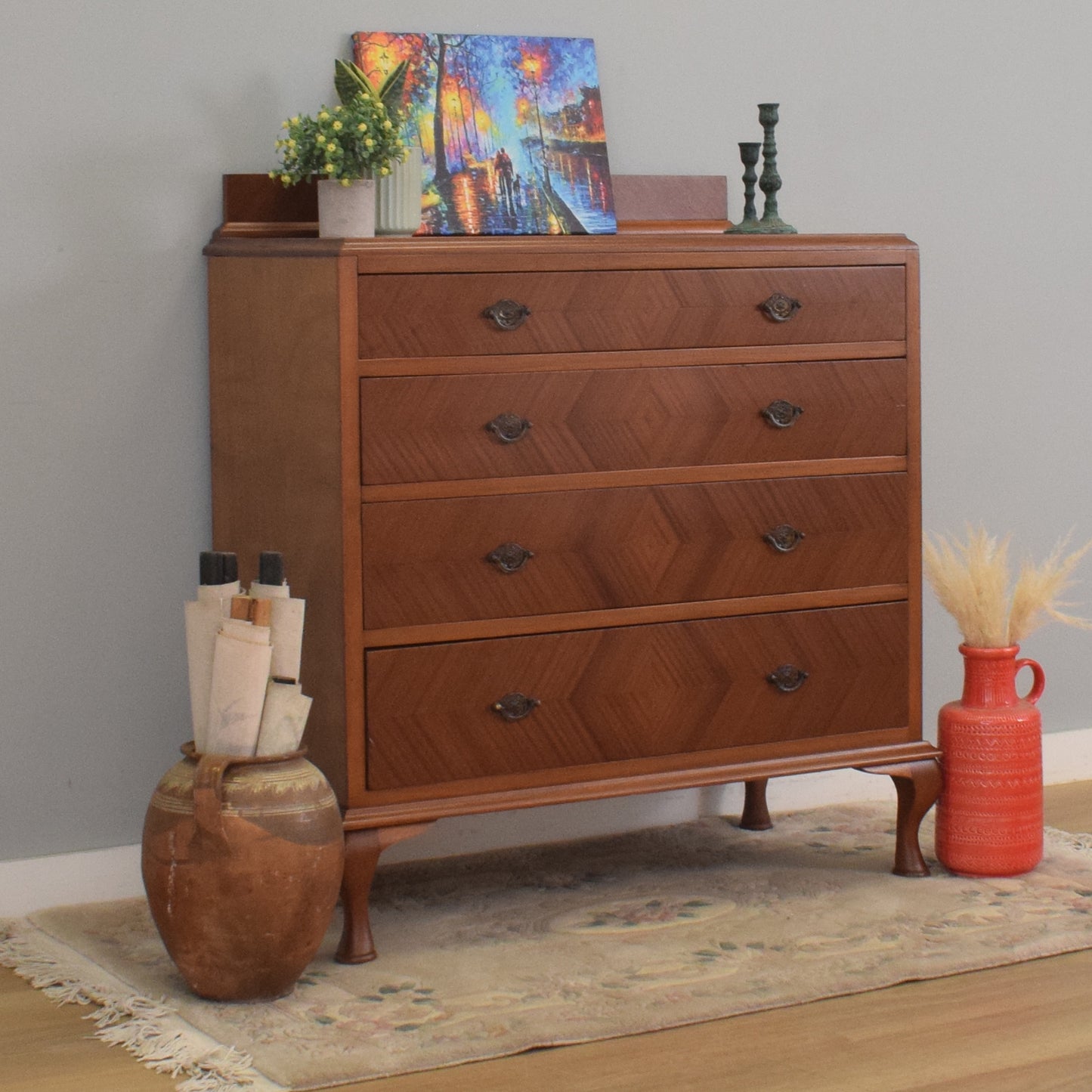 Large Refinished Mahogany Chest of Drawers