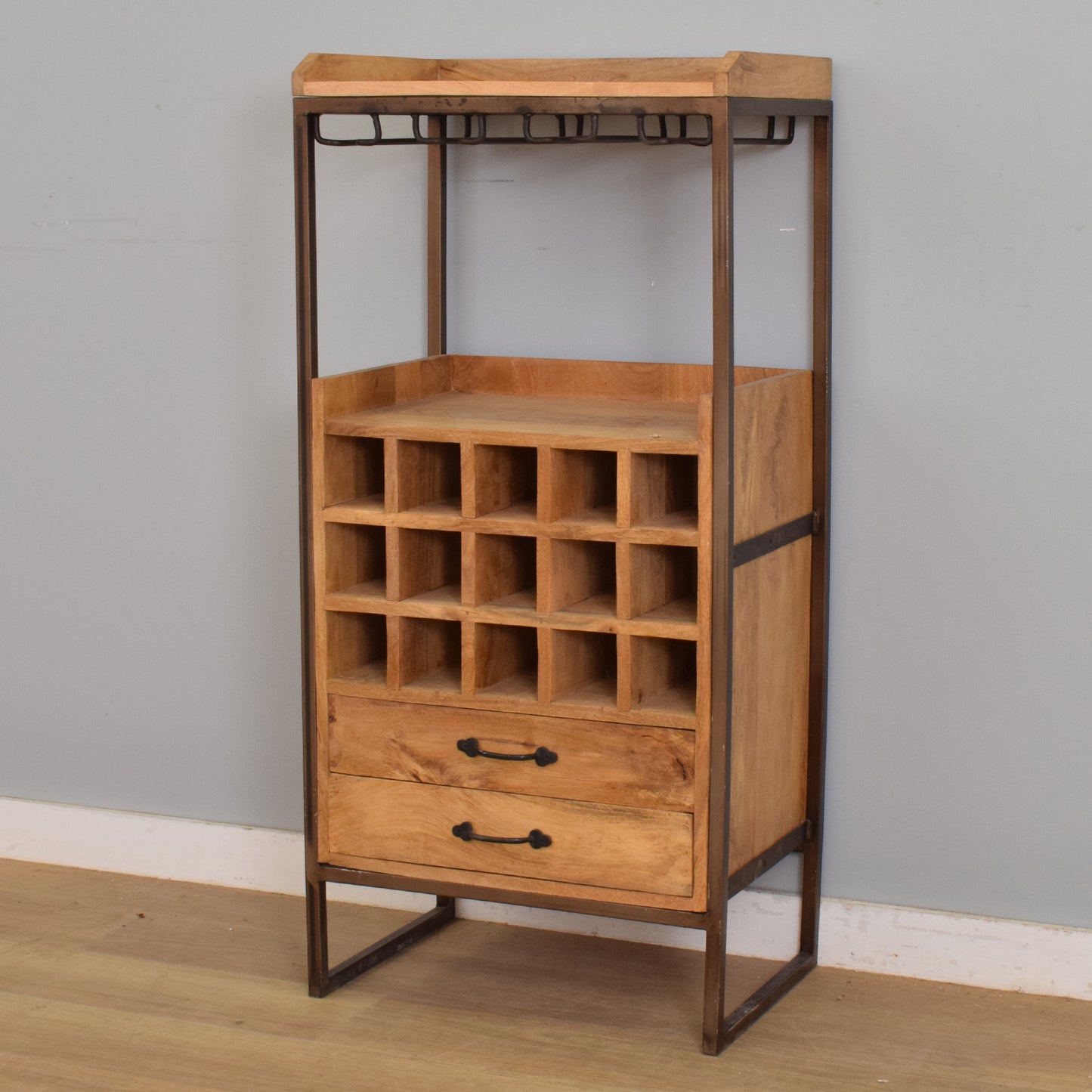 Mango and Iron Bottle Rack