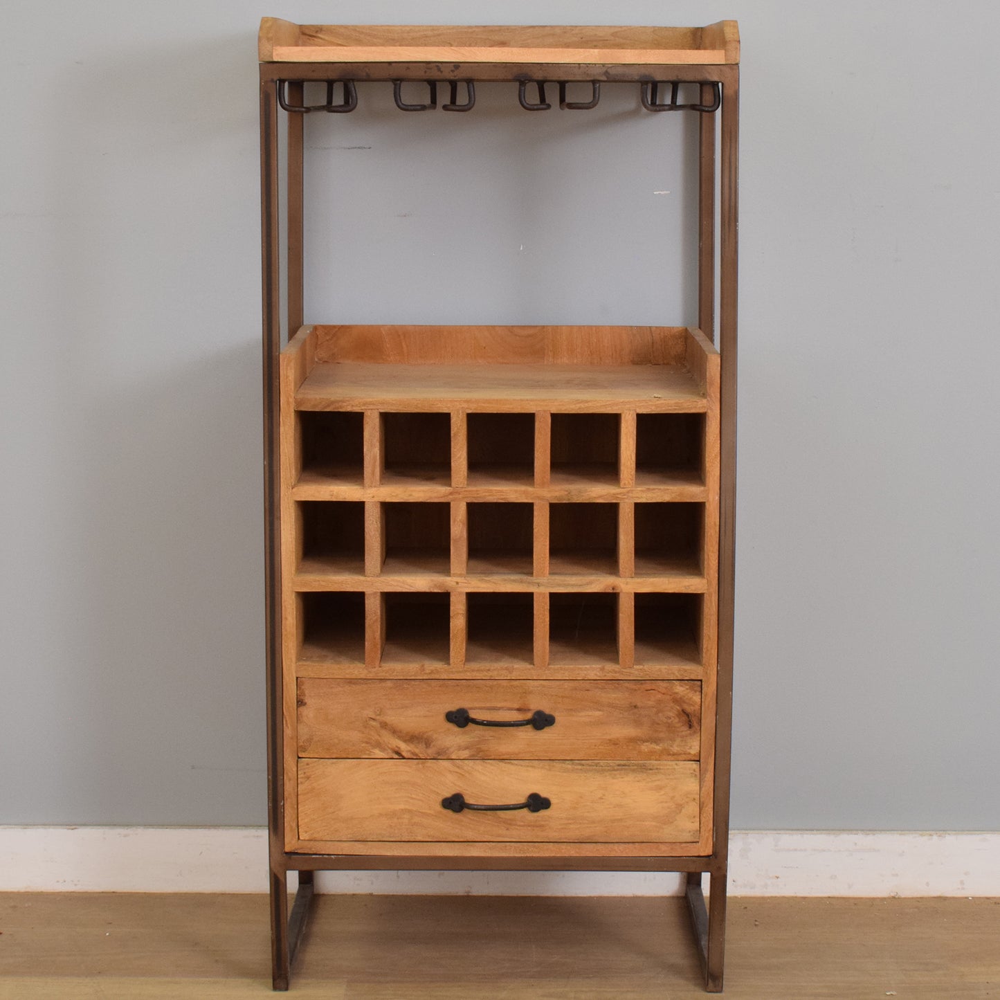 Mango and Iron Bottle Rack