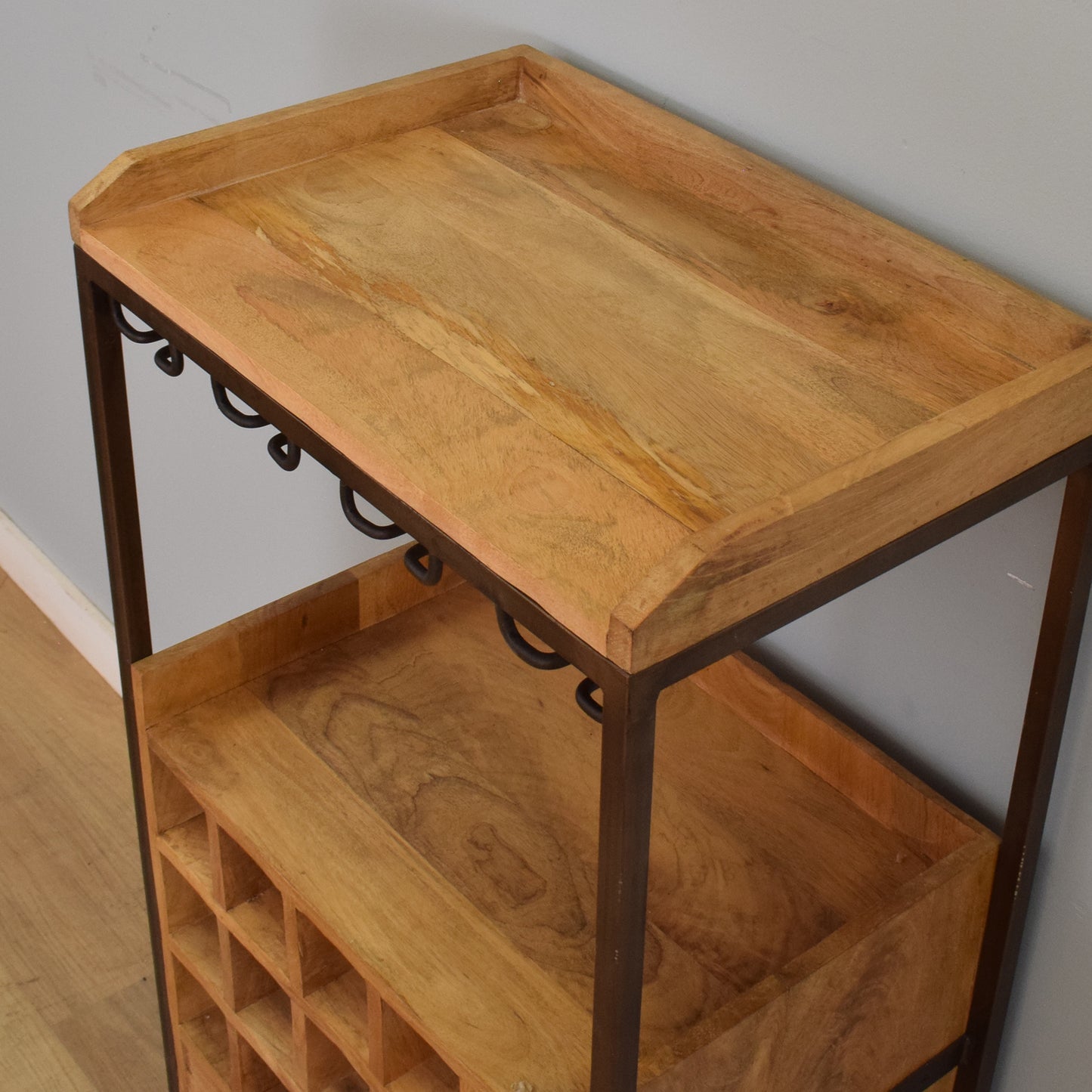 Mango and Iron Bottle Rack