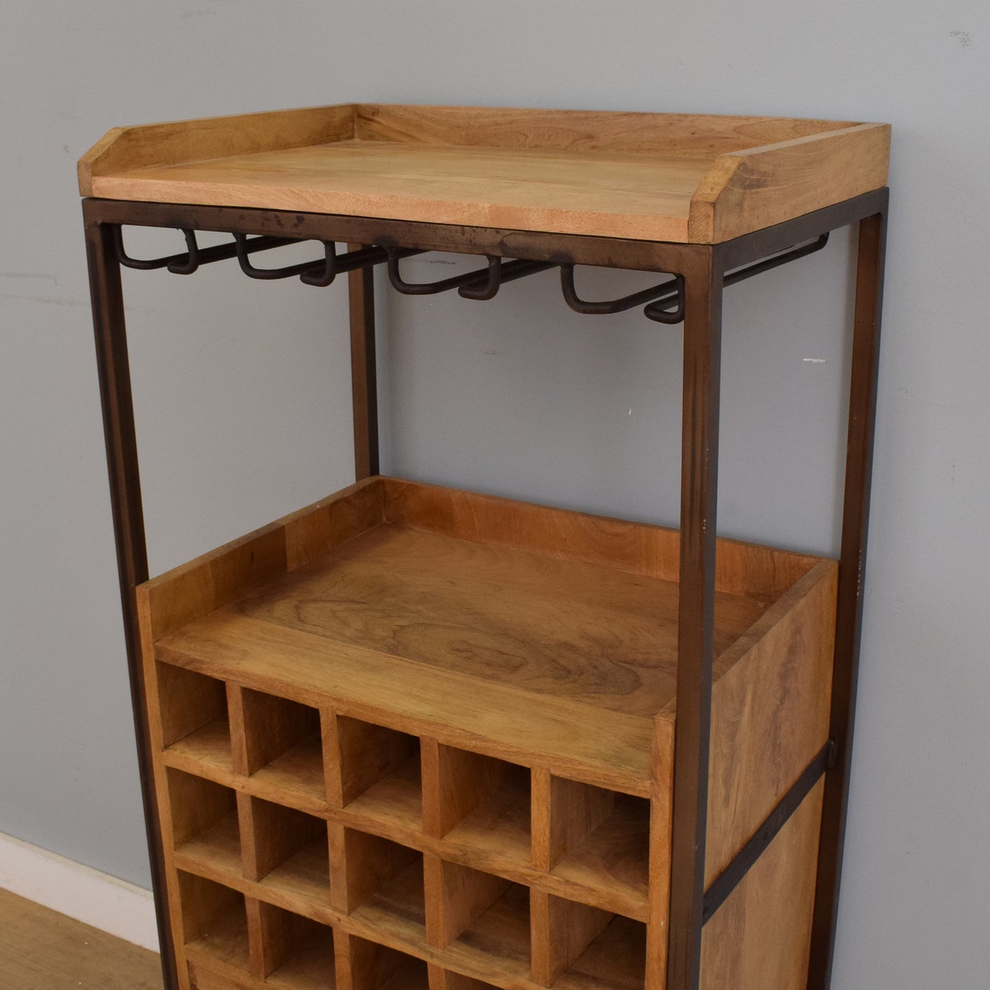 Mango and Iron Bottle Rack