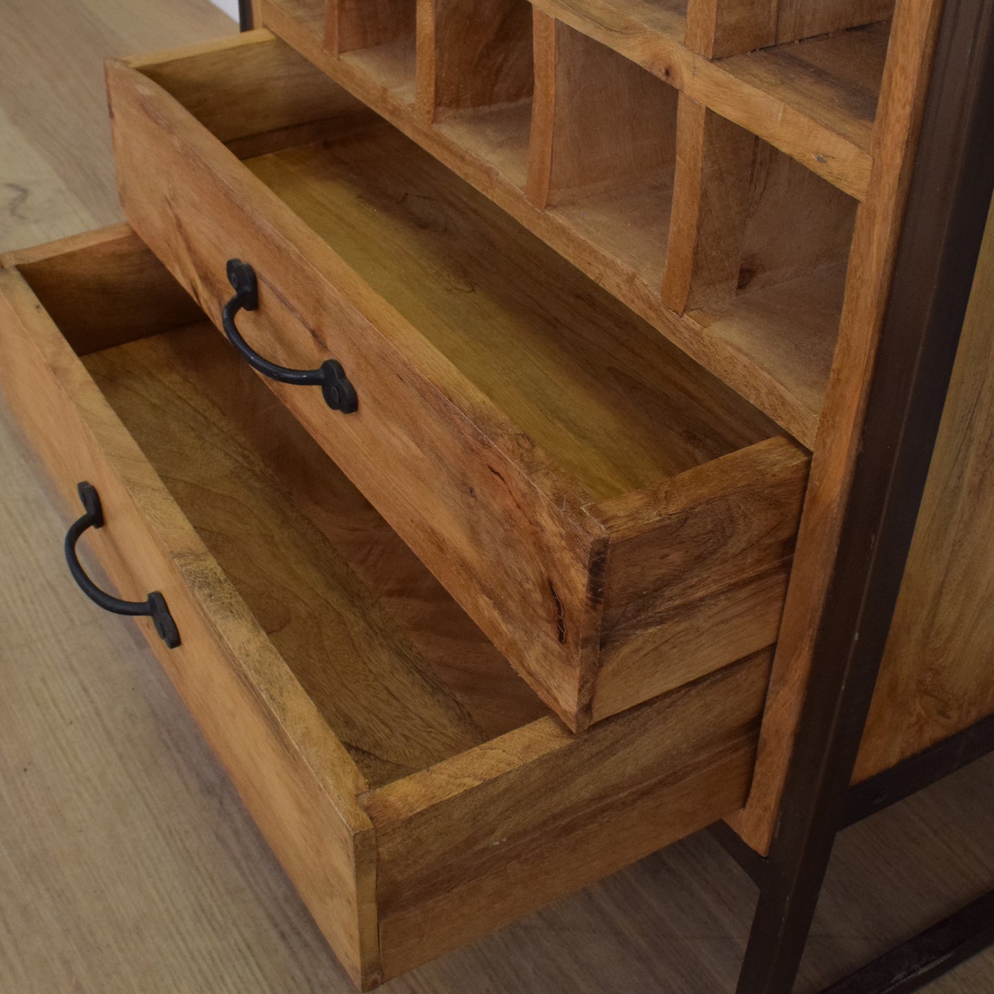 Mango and Iron Bottle Rack