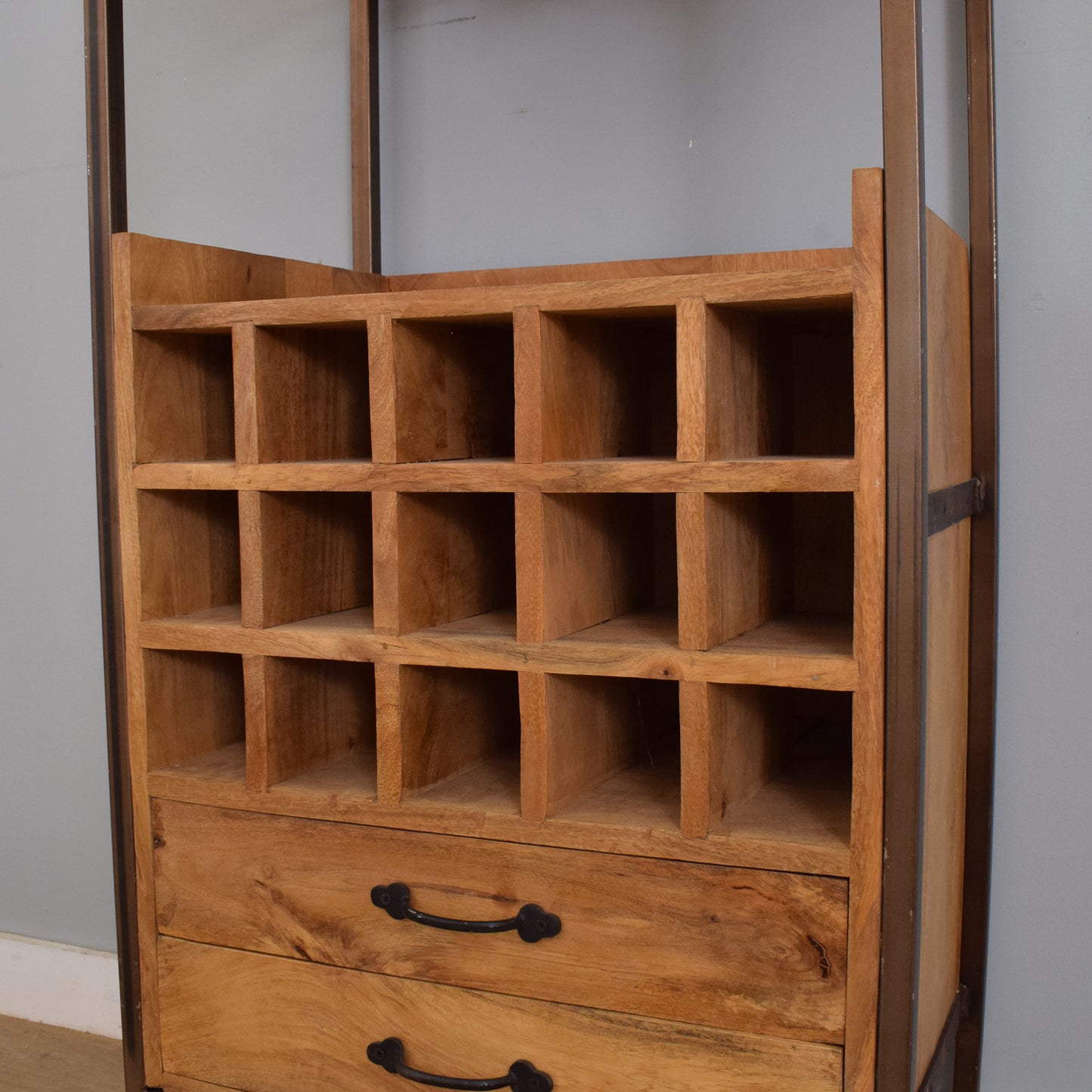 Mango and Iron Bottle Rack