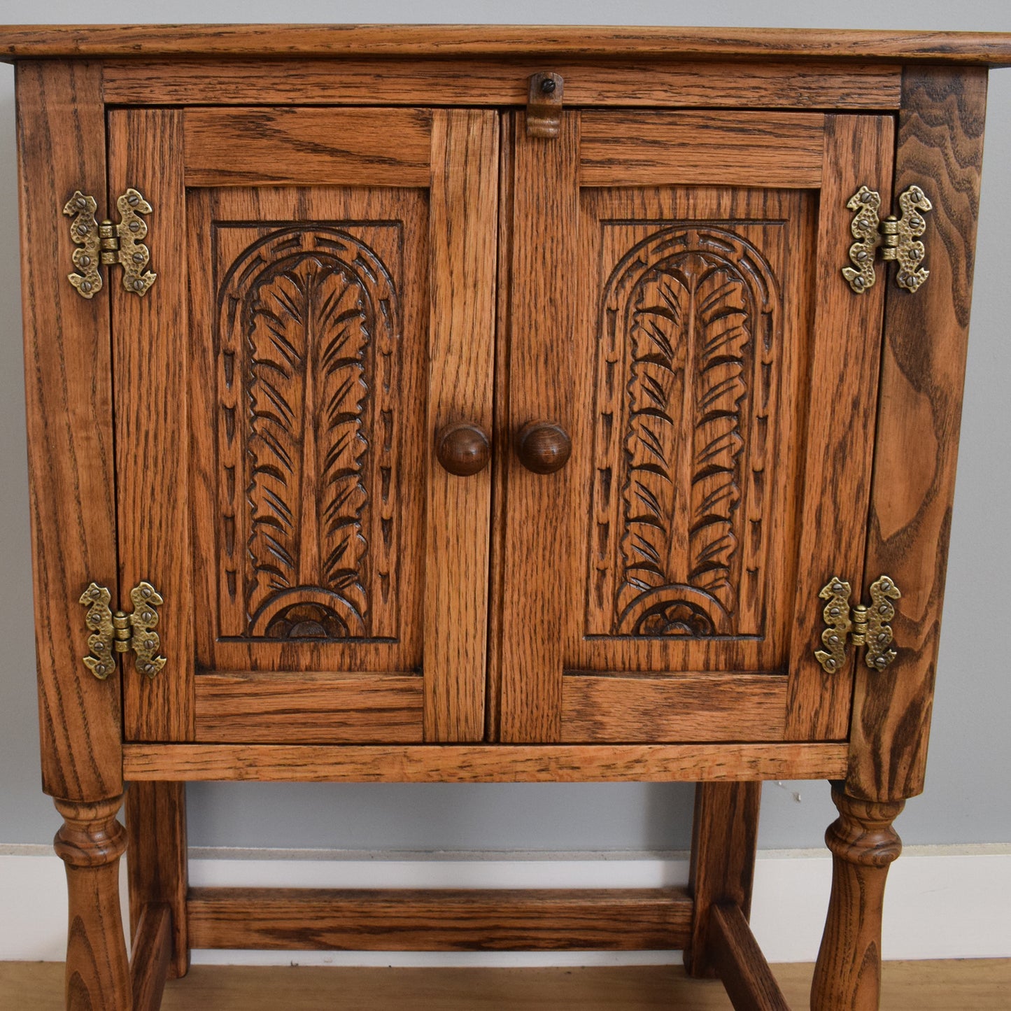 Carved Oak Pot Cupboard