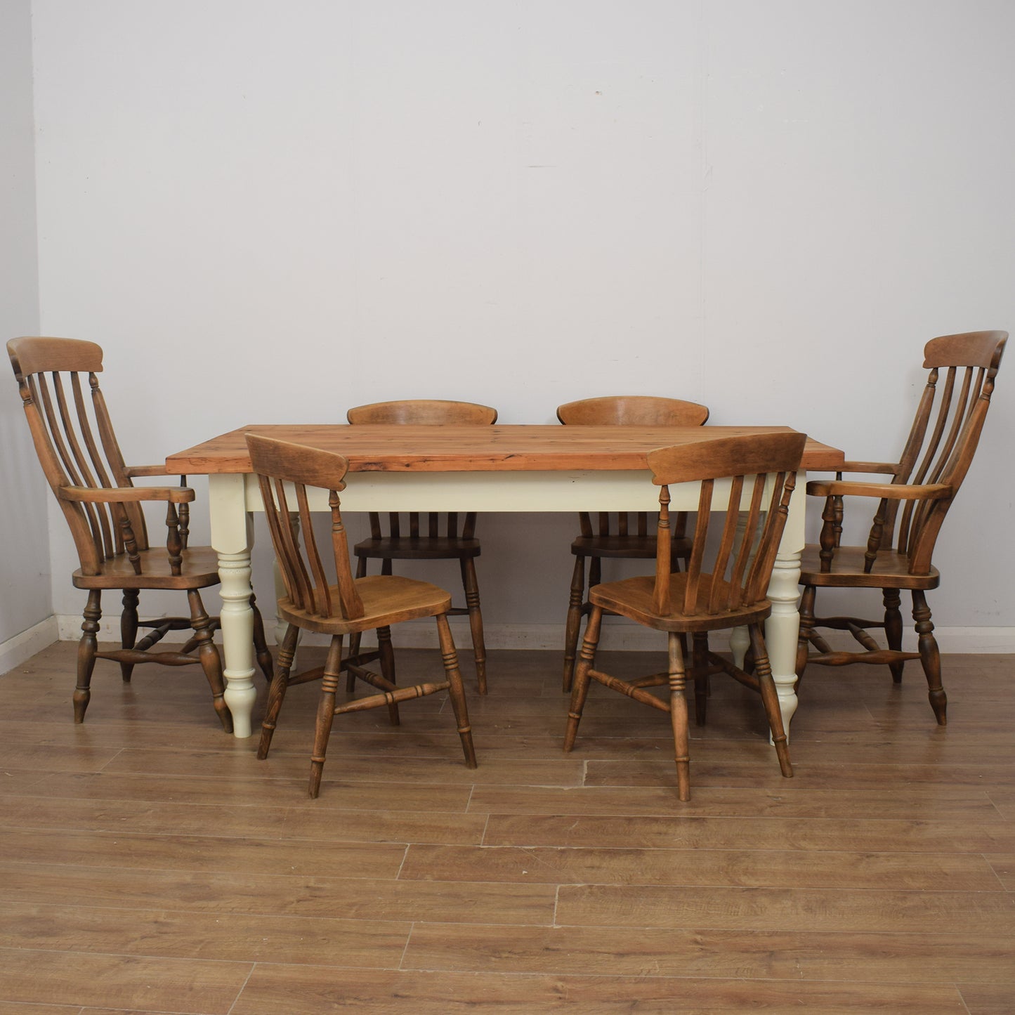 Farmhouse Style Table And Six Chairs