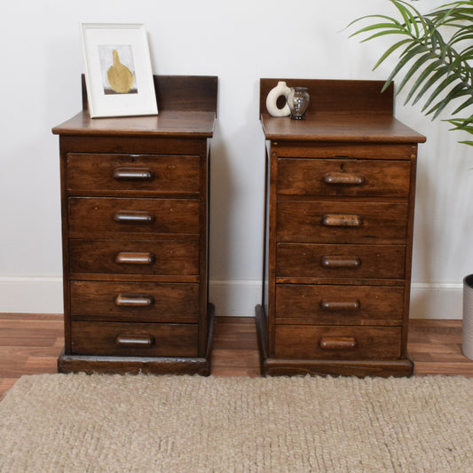 Pair of Rustic Pine Bedsides