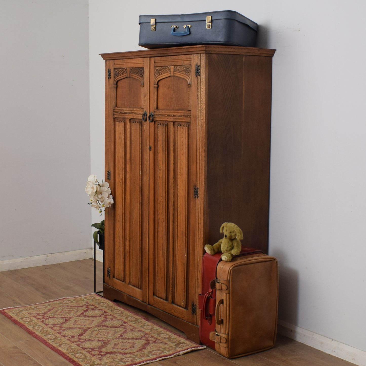 Restored Oak Double Wardrobe