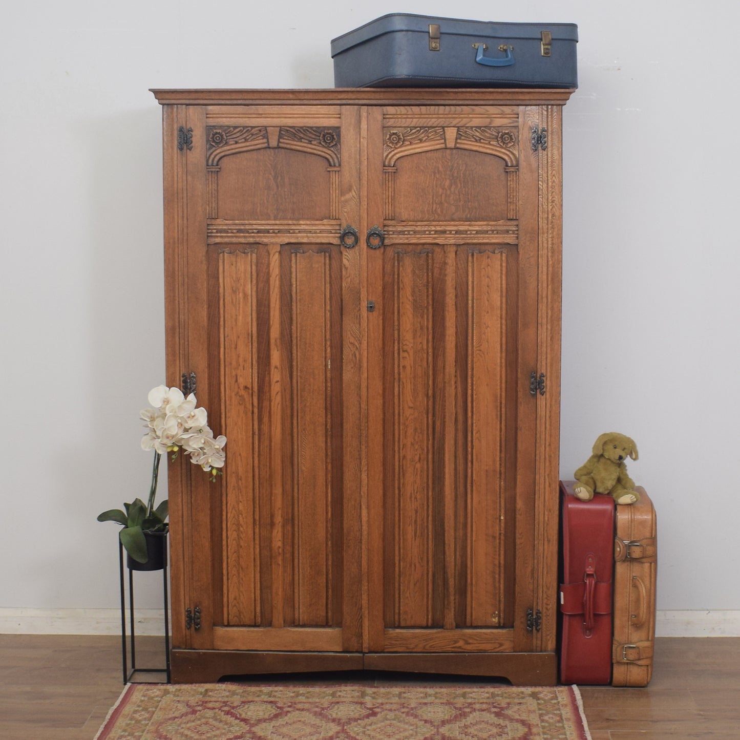 Restored Oak Double Wardrobe