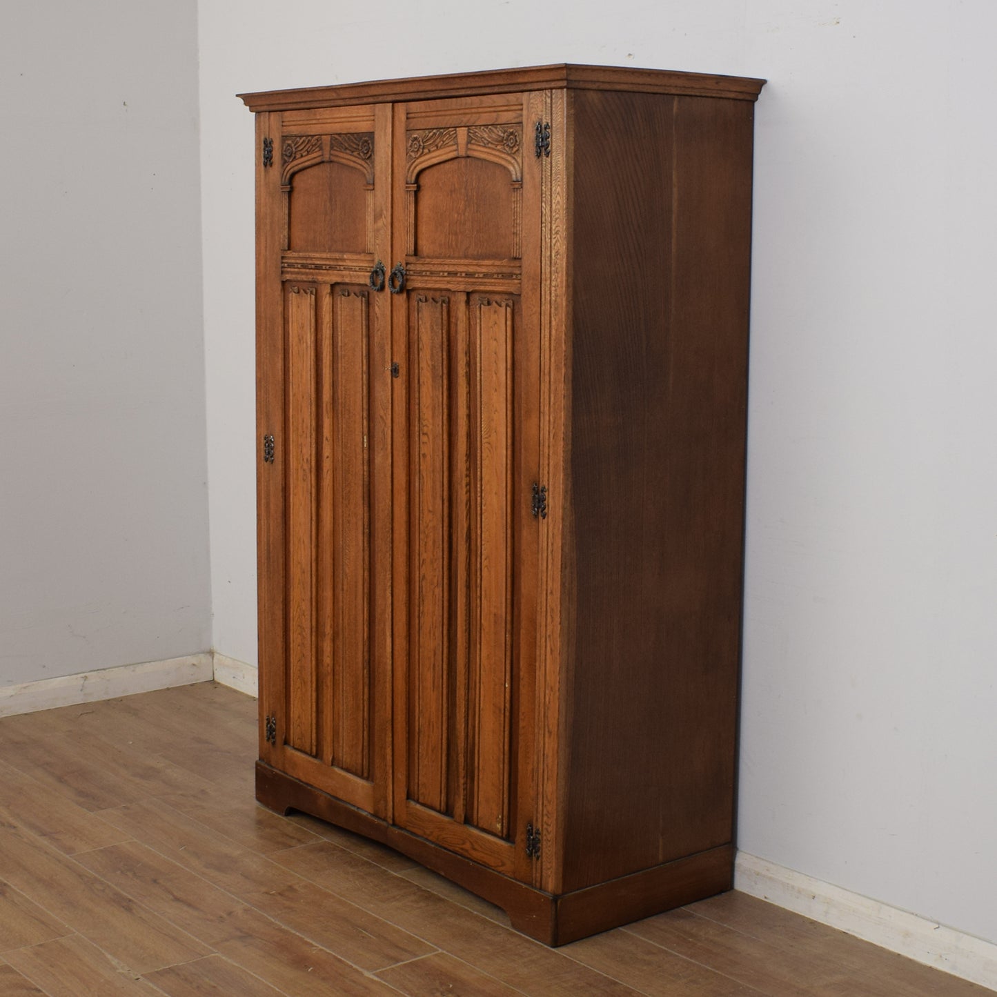 Restored Oak Double Wardrobe