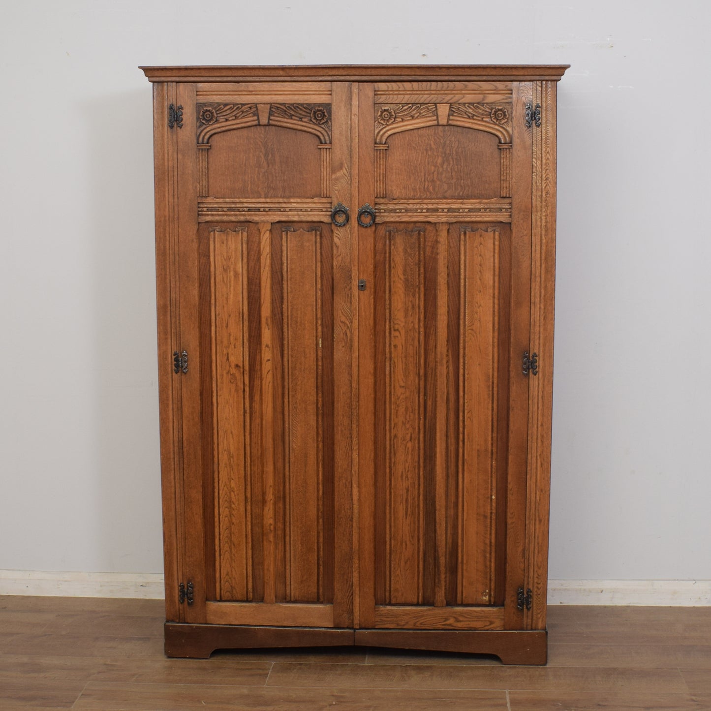 Restored Oak Double Wardrobe