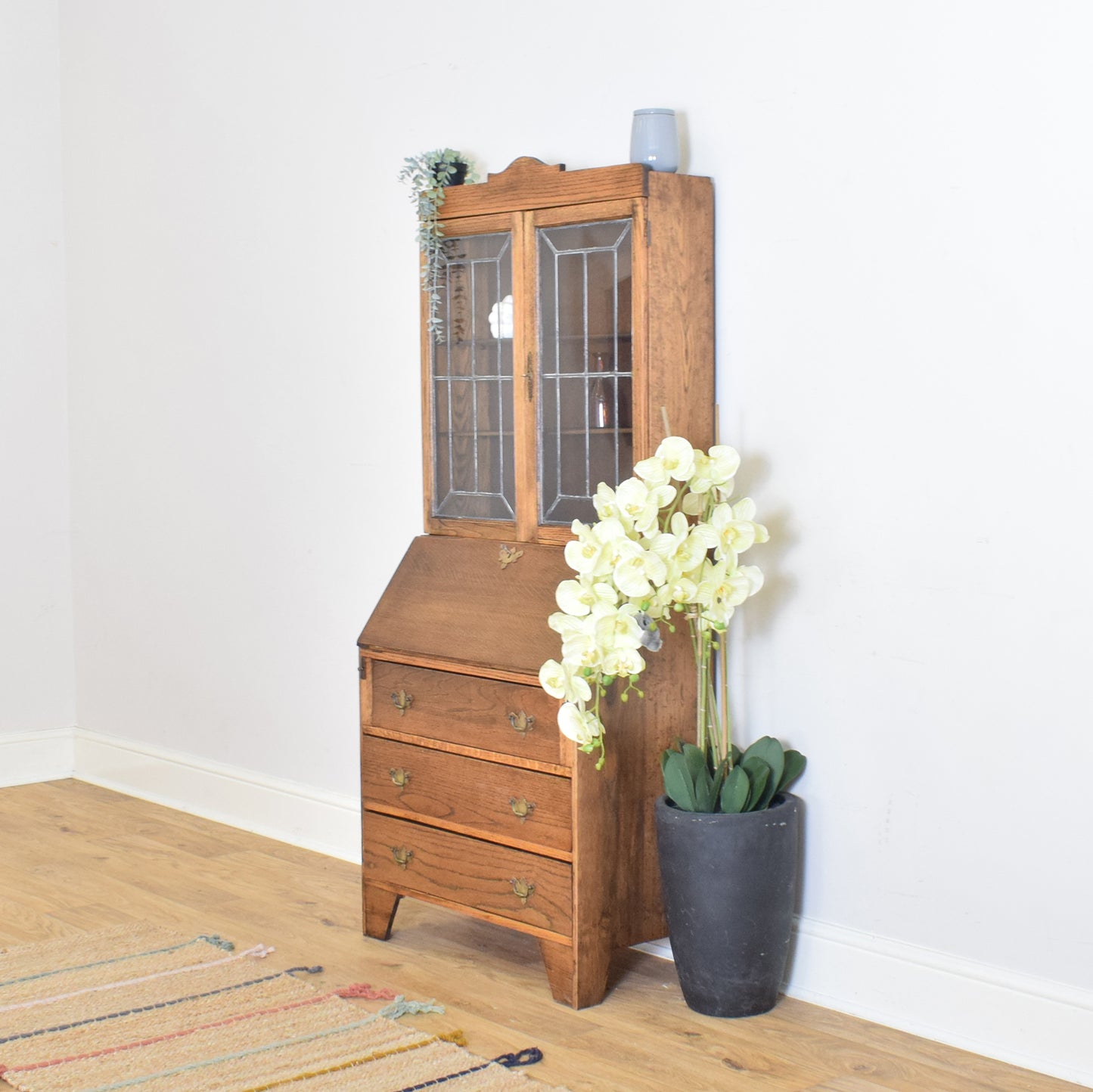 Oak Bookcase Bureau