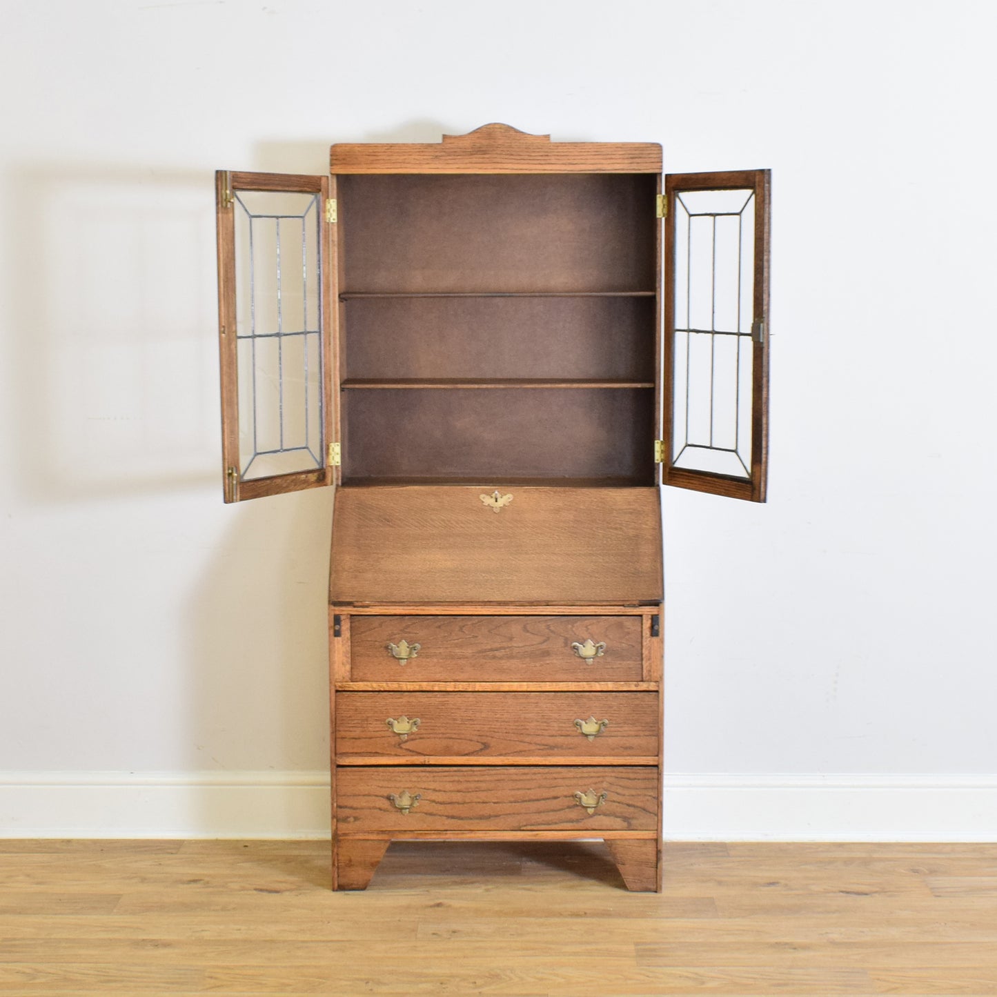 Oak Bookcase Bureau