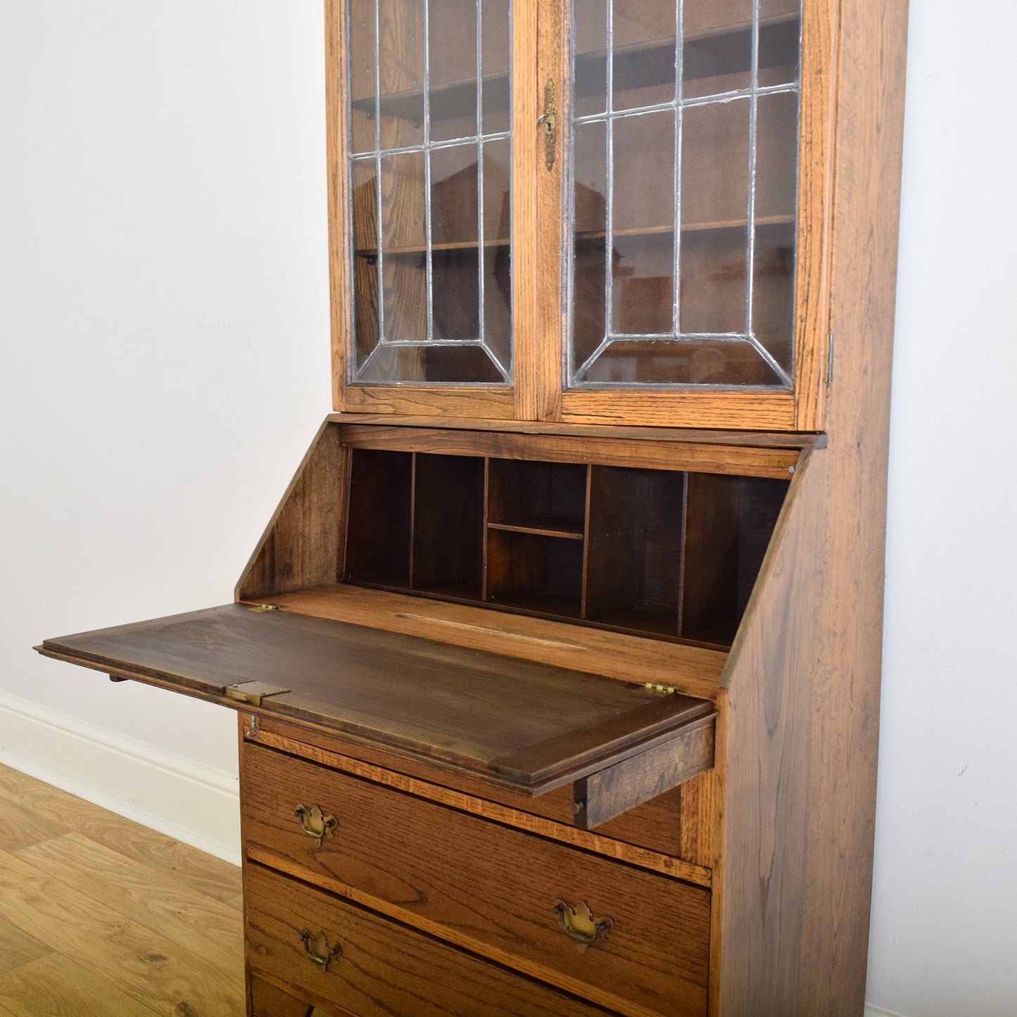 Oak Bookcase Bureau