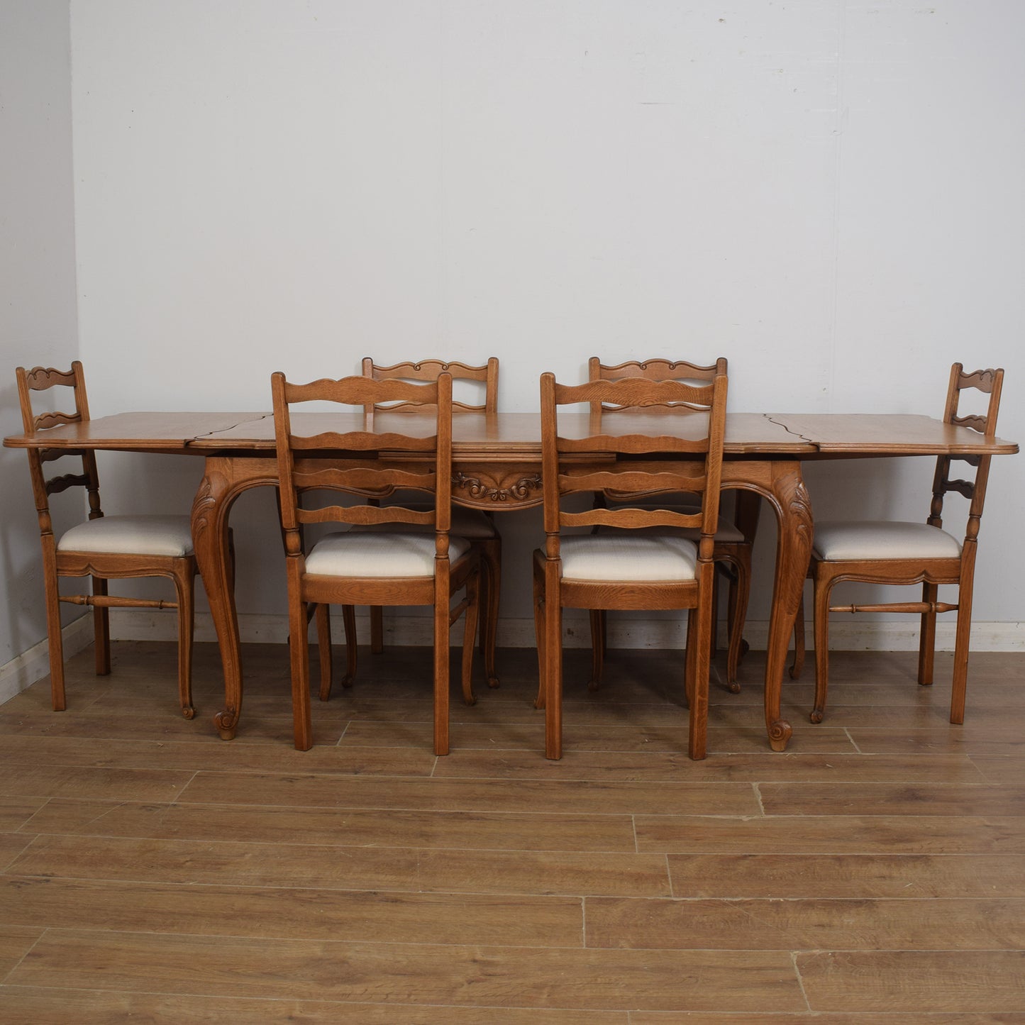 Restored French Dining Table & Six Chairs