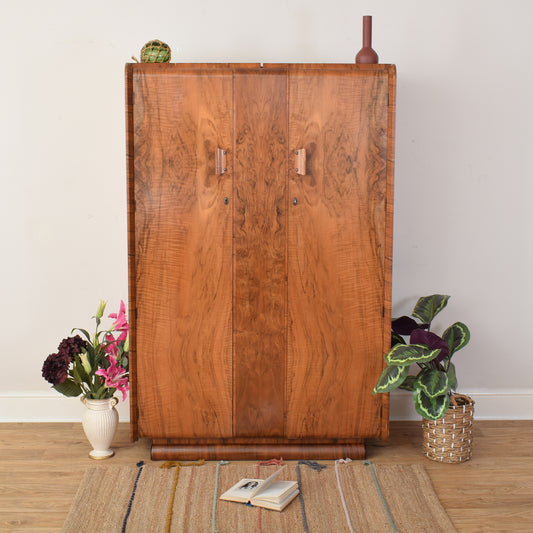 Large Walnut Veneer Wardrobe